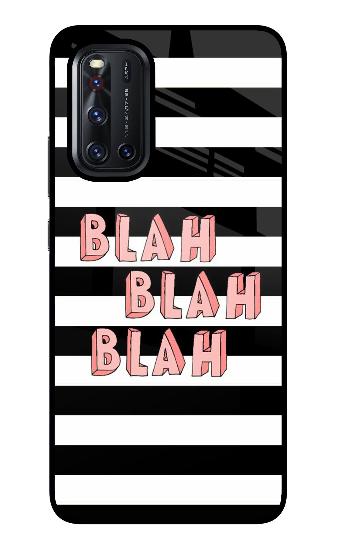 Blah Blah Blah Vivo V19 Back Cover - Blah Blah Blah Vivo V19 Glass Case Back Cover by Casekaro Blah Blah Blah Vivo V19 Glass Case Back Cover by Casekaro