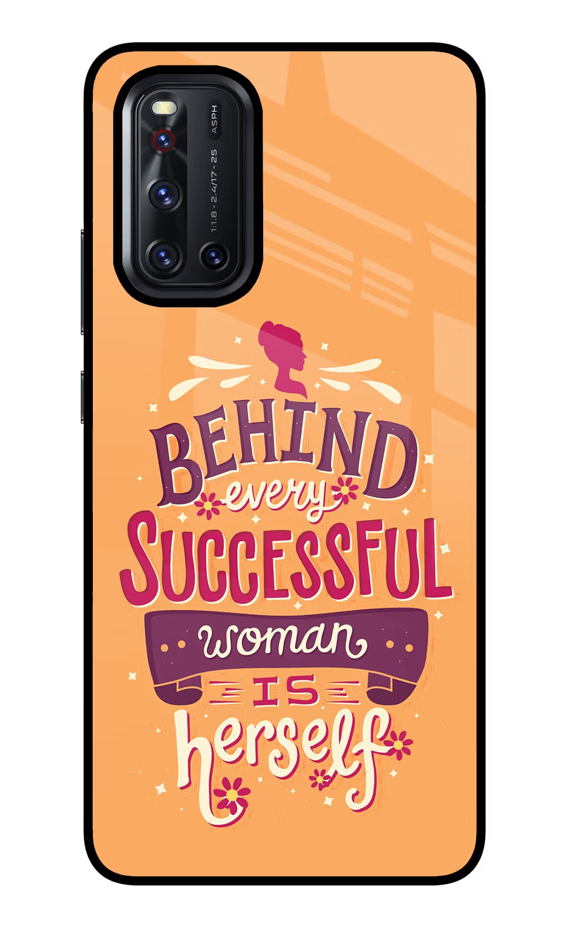 Behind Every Successful Woman There Is Herself Vivo V19 Back Cover - Behind Every Successful Woman There Is Herself Vivo V19 Glass Case Back Cover by Casekaro Behind Every Successful Woman There Is Herself Vivo V19 Glass Case Back Cover by Casekaro