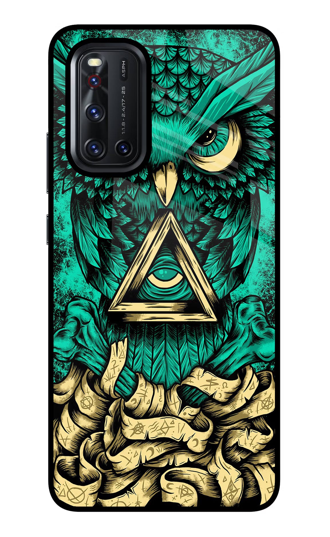 Green Owl Vivo V19 Glass Case - Green Owl Vivo V19 Glass Case Green Owl Vivo V19 Glass Case