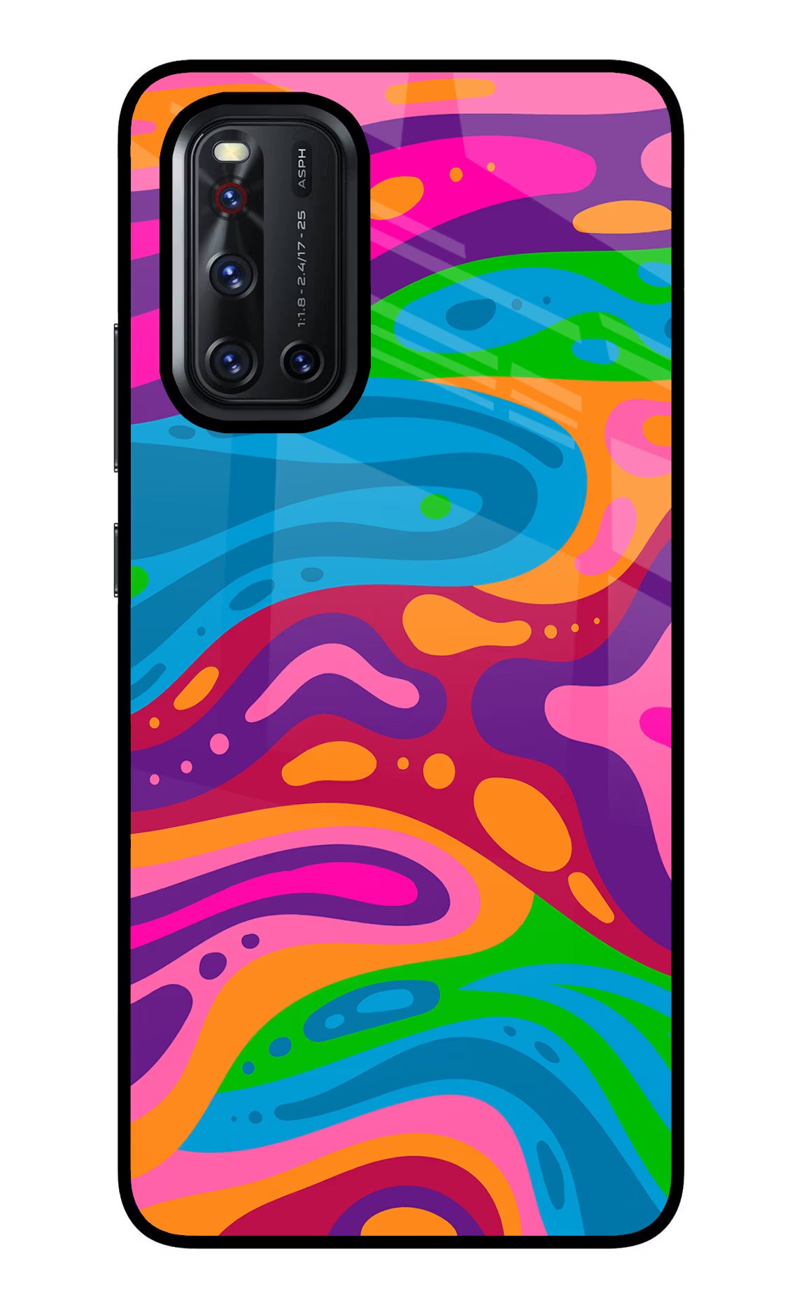 Trippy Pattern Vivo V19 Back Cover - Trippy Pattern Vivo V19 Glass Case Back Cover by Casekaro Trippy Pattern Vivo V19 Glass Case Back Cover by Casekaro