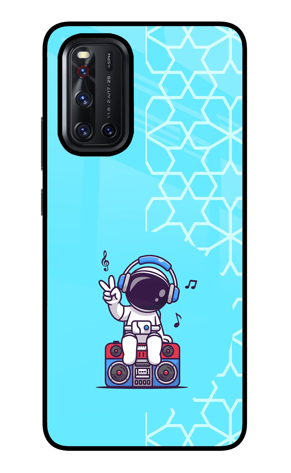 Cute Astronaut Chilling Vivo V19 Glass Case - Cute Astronaut Chilling Vivo V19 Glass Case Cute Astronaut Chilling Vivo V19 Glass Case