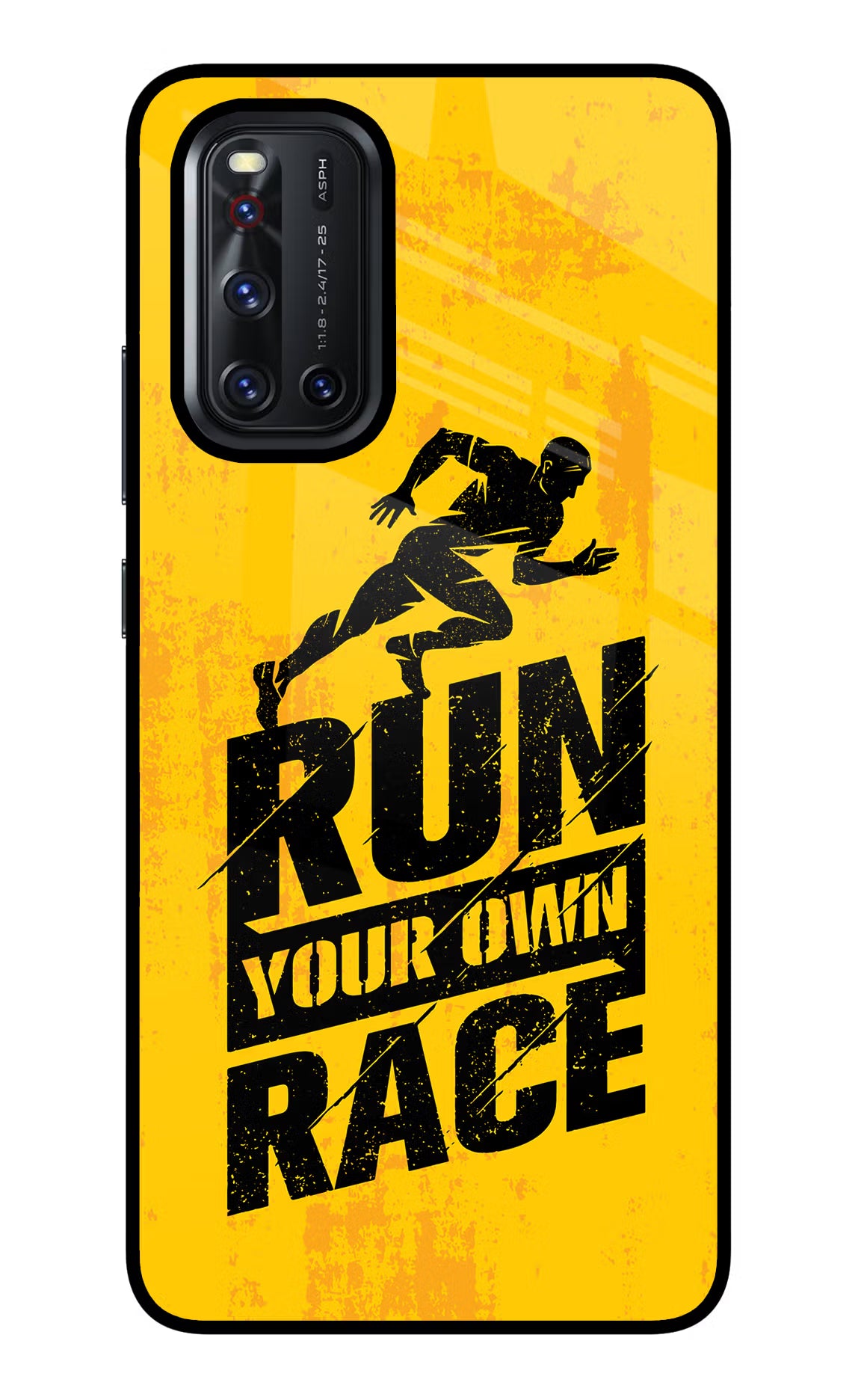 Run Your Own Race Vivo V19 Back Cover - Run Your Own Race Vivo V19 Glass Case Back Cover by Casekaro Run Your Own Race Vivo V19 Glass Case Back Cover by Casekaro