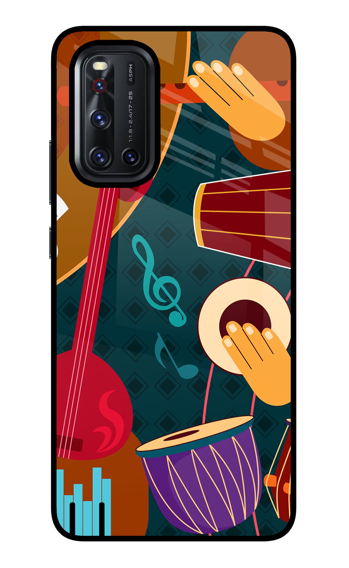 Music Instrument Vivo V19 Back Cover - Music Instrument Vivo V19 Glass Case Back Cover by Casekaro Music Instrument Vivo V19 Glass Case Back Cover by Casekaro
