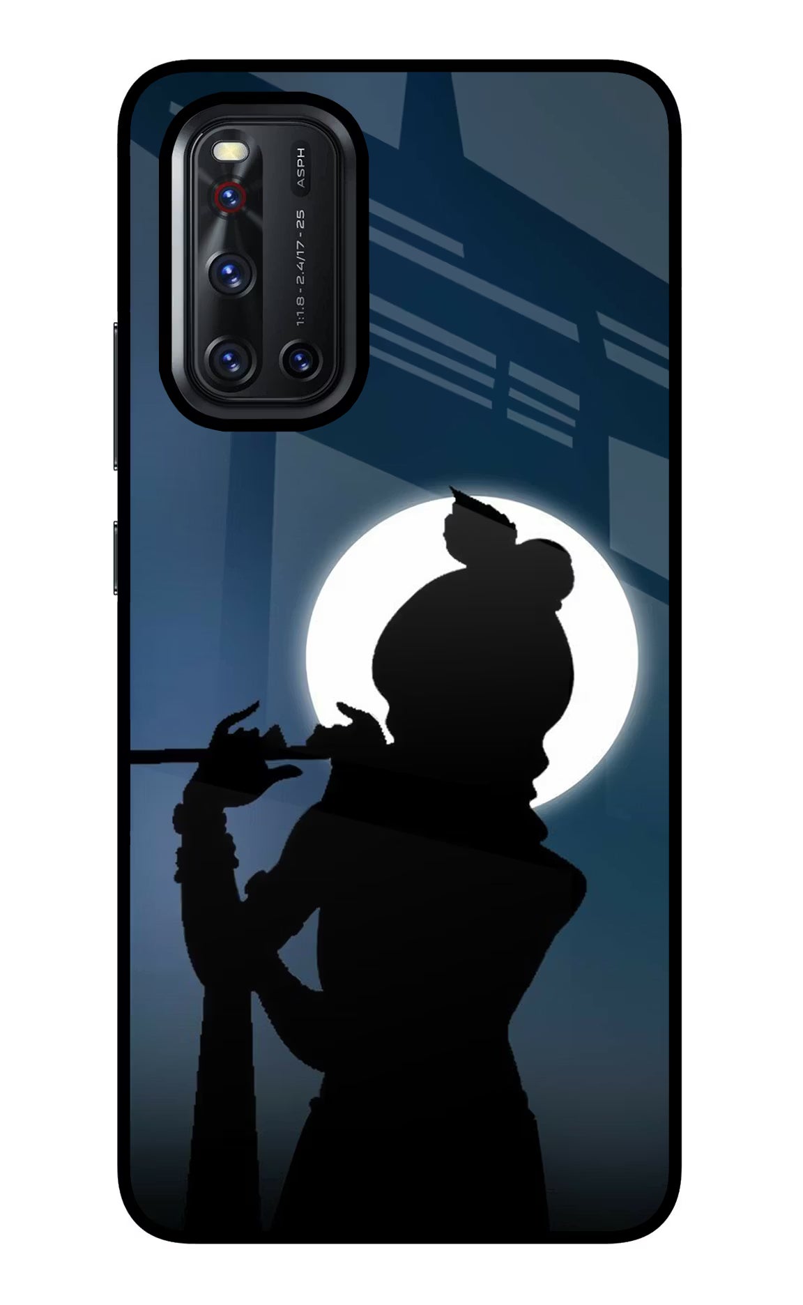 Shri Krishna Silhouette Vivo V19 Back Cover - Shri Krishna Silhouette Vivo V19 Glass Case Back Cover by Casekaro Shri Krishna Silhouette Vivo V19 Glass Case Back Cover by Casekaro