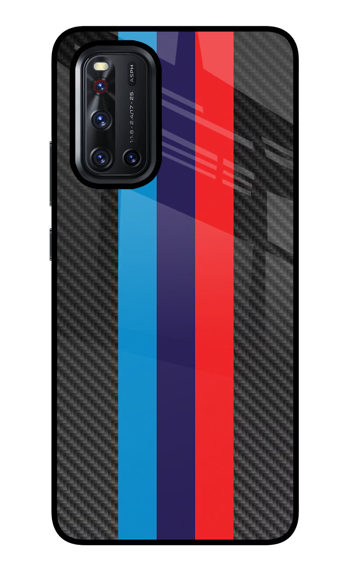 BMW Stripes Pattern Vivo V19 Back Cover - BMW Stripes Pattern Vivo V19 Glass Case Back Cover by Casekaro BMW Stripes Pattern Vivo V19 Glass Case Back Cover by Casekaro