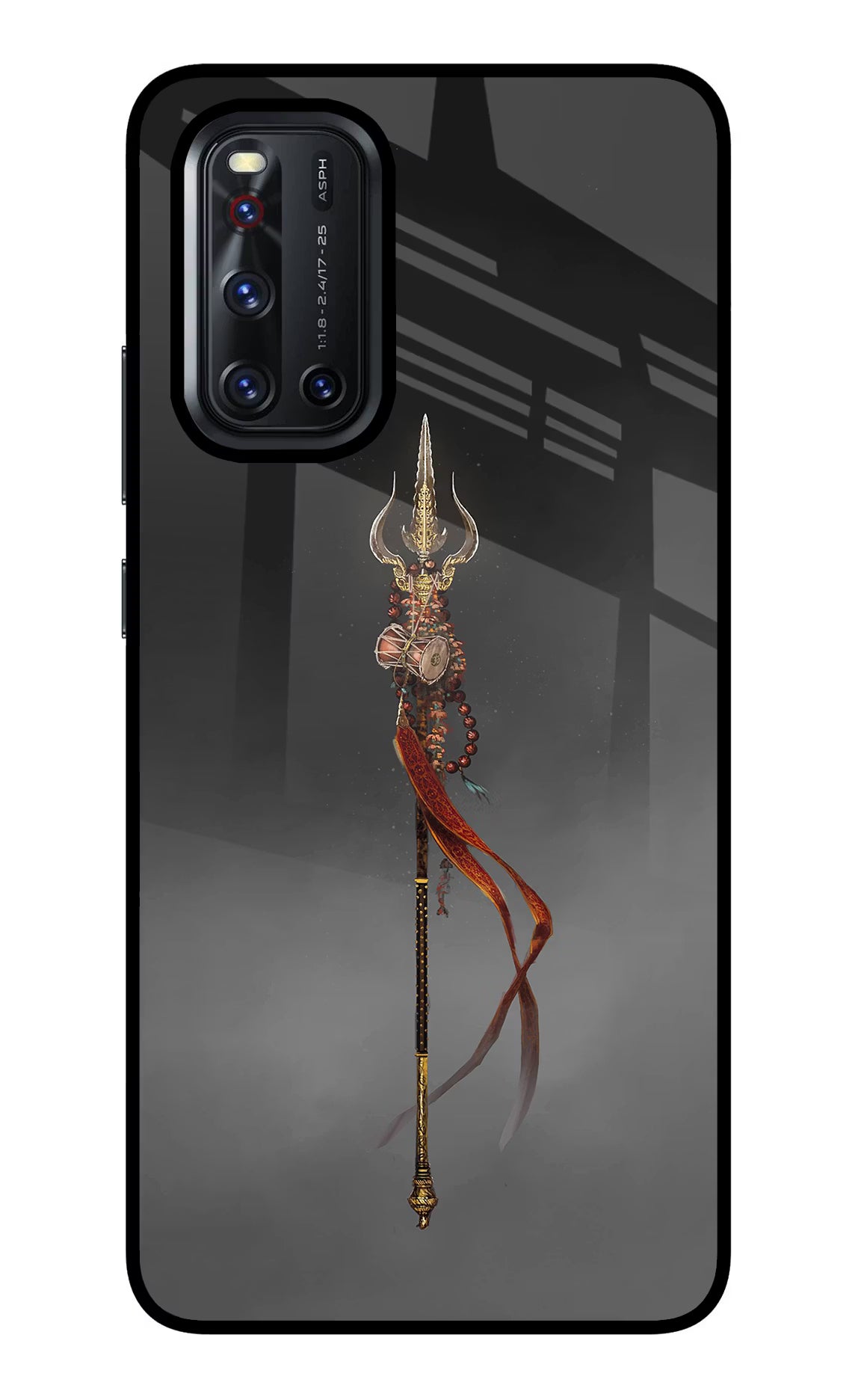 Shiv Trishul Vivo V19 Back Cover - Shiv Trishul Vivo V19 Glass Case Back Cover by Casekaro Shiv Trishul Vivo V19 Glass Case Back Cover by Casekaro