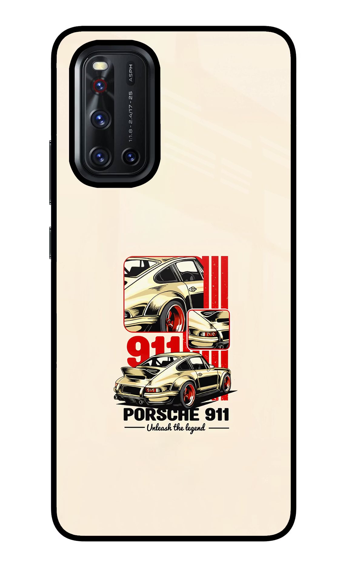 Classic Porsche 911 Vivo V19 Back Cover - Classic Porsche 911 Vivo V19 Glass Case Back Cover by Casekaro Classic Porsche 911 Vivo V19 Glass Case Back Cover by Casekaro