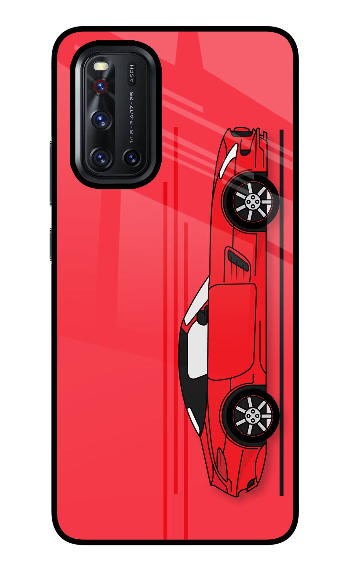 Red Velocity Vivo V19 Glass Case - Red Velocity Vivo V19 Glass Case Red Velocity Vivo V19 Glass Case