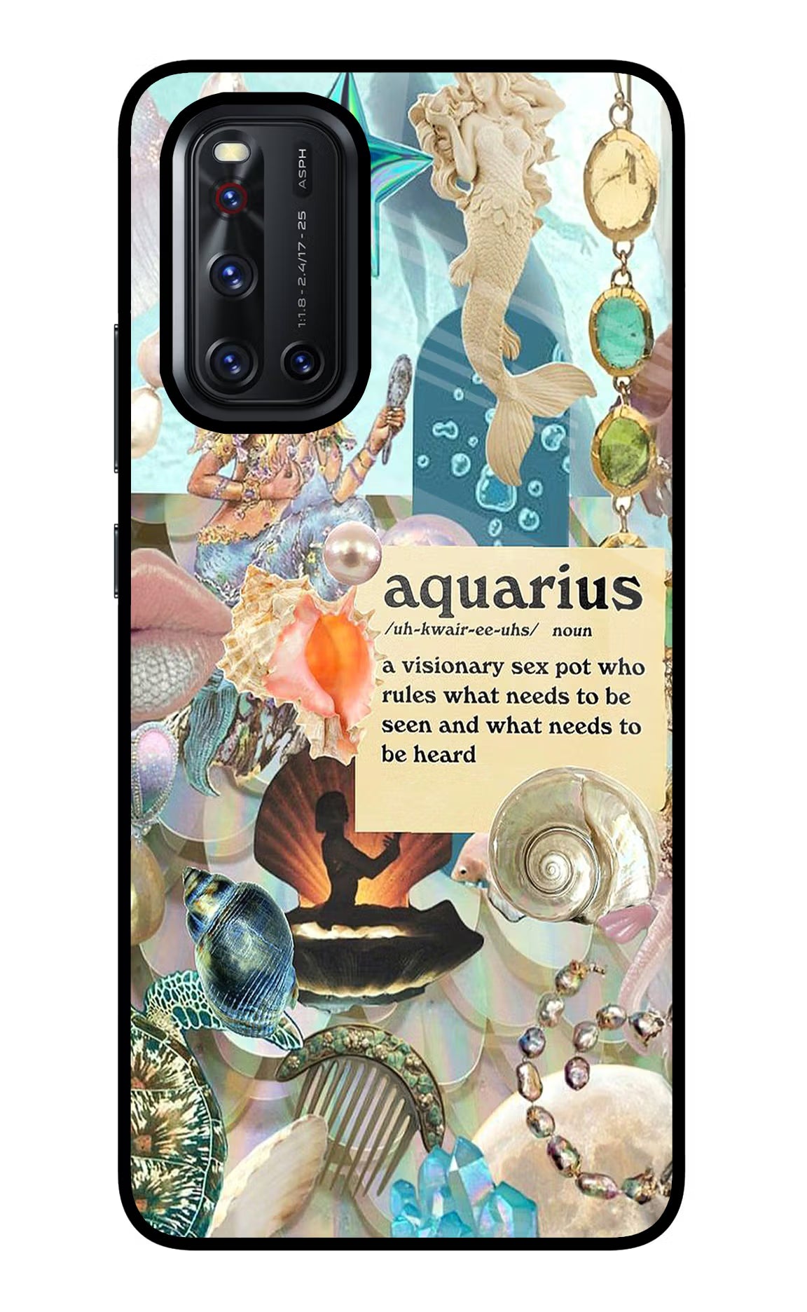 Aquarius Zodiac Vivo V19 Glass Case - Aquarius Zodiac Vivo V19 Glass Case Aquarius Zodiac Vivo V19 Glass Case