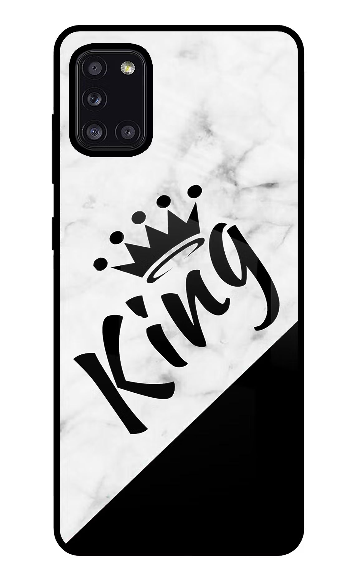 King Samsung A31 Back Cover - King Samsung A31 Glass Case Back Cover by Casekaro King Samsung A31 Glass Case Back Cover by Casekaro