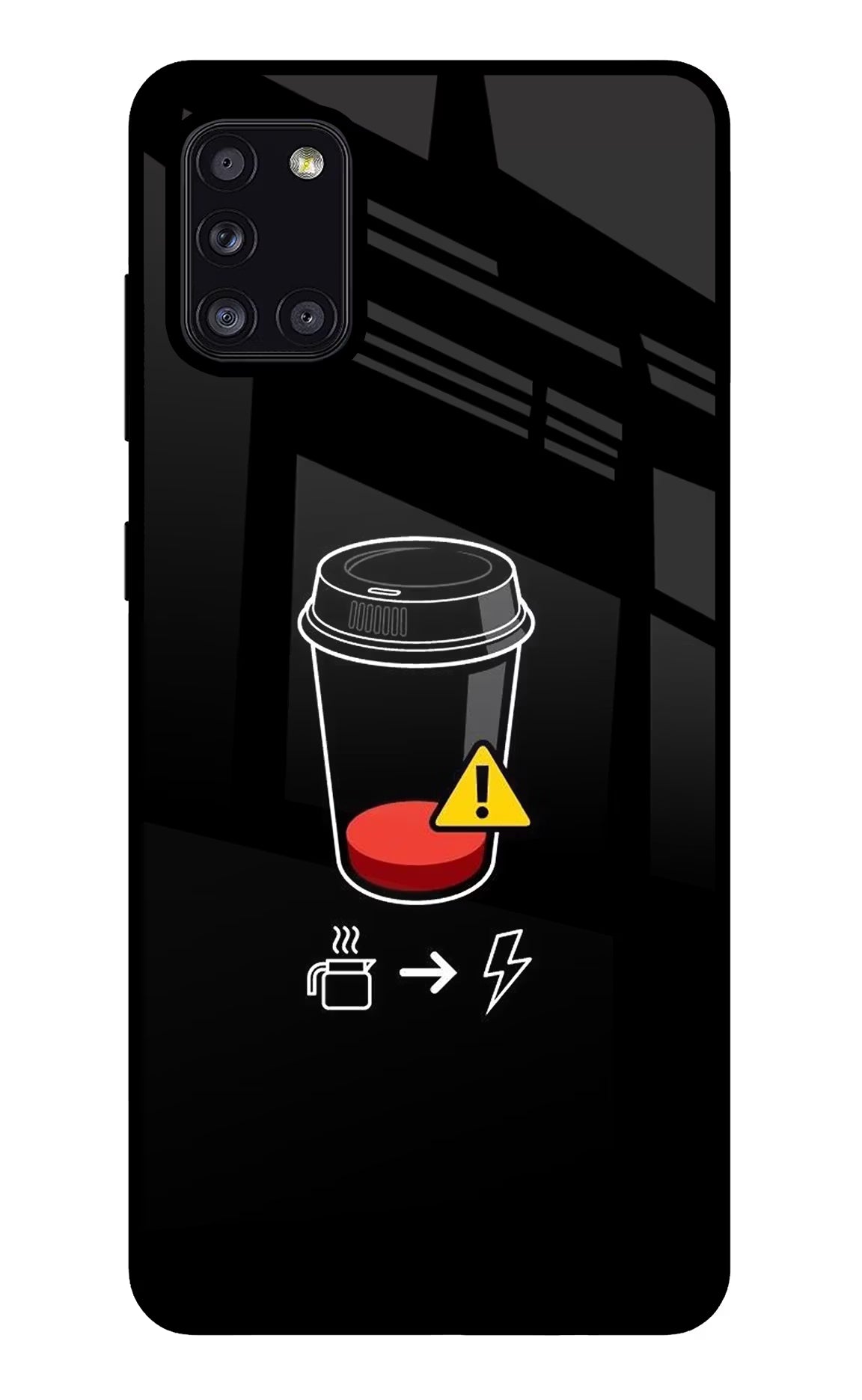 Coffee Samsung A31 Glass Case - Coffee Samsung A31 Glass Case Coffee Samsung A31 Glass Case