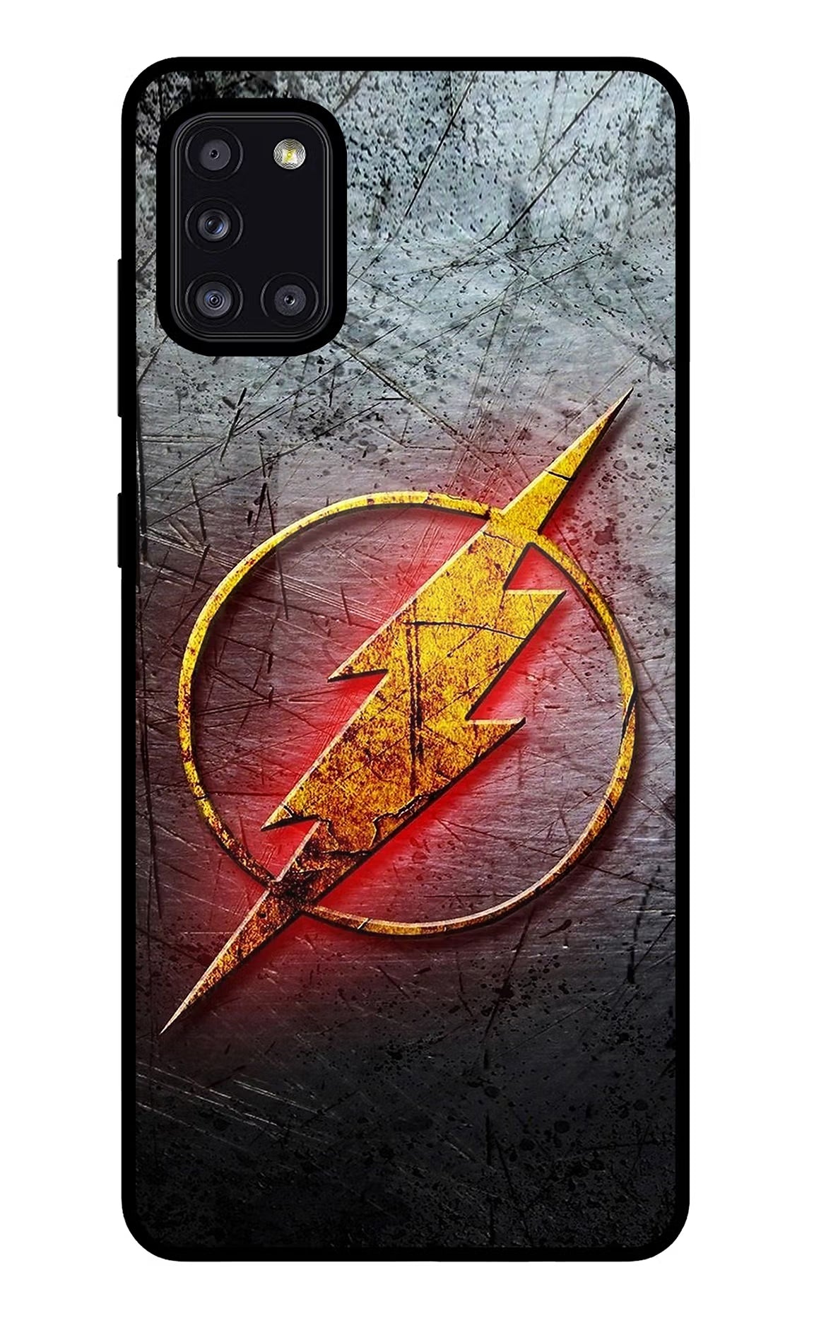 Flash Samsung A31 Back Cover - Flash Samsung A31 Glass Case Back Cover by Casekaro Flash Samsung A31 Glass Case Back Cover by Casekaro