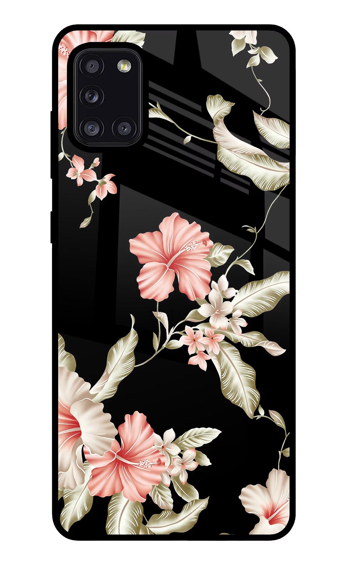 Flowers Samsung A31 Back Cover - Flowers Samsung A31 Glass Case Back Cover by Casekaro Flowers Samsung A31 Glass Case Back Cover by Casekaro