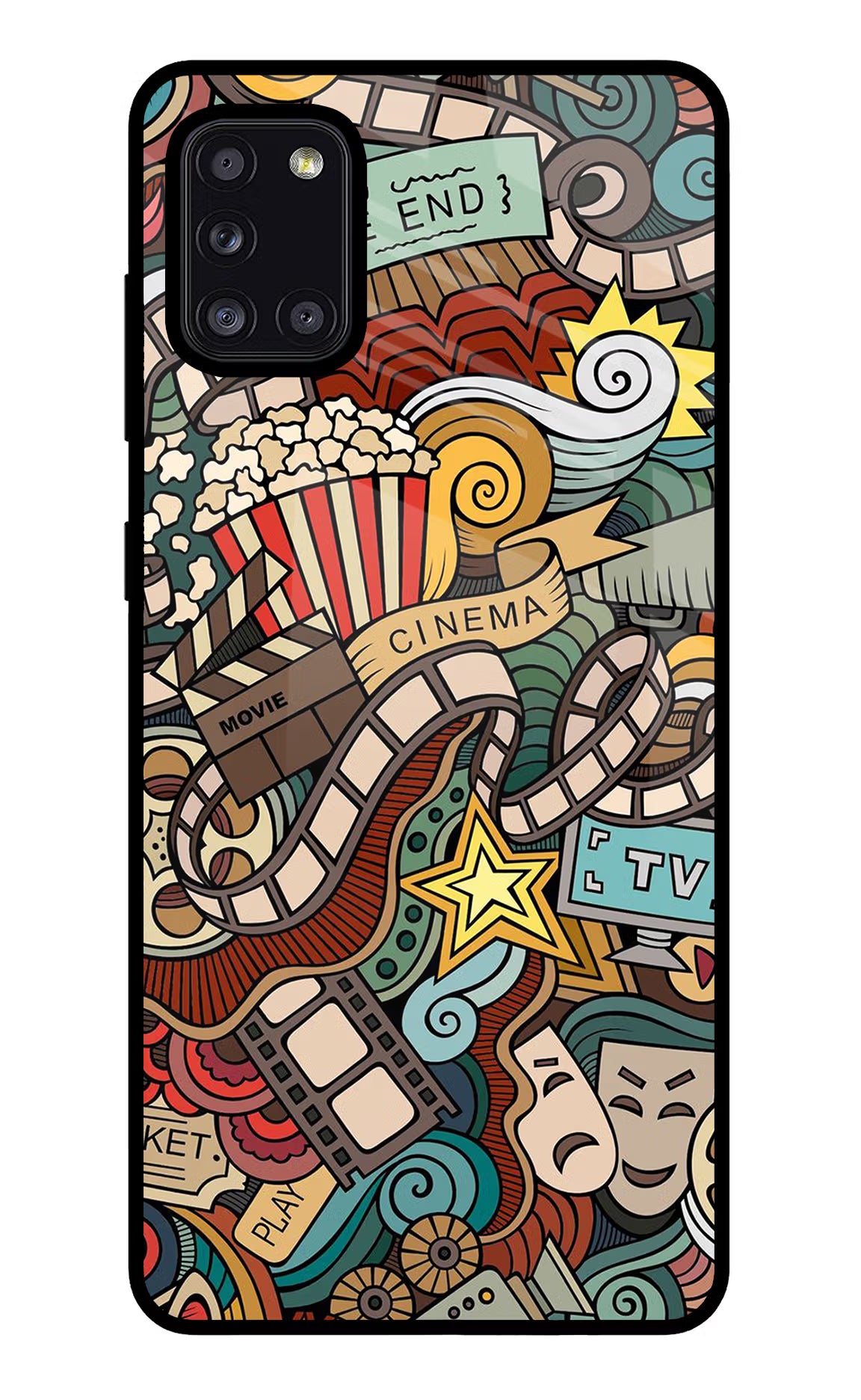 Cinema Abstract Samsung A31 Back Cover - Cinema Abstract Samsung A31 Glass Case Back Cover by Casekaro Cinema Abstract Samsung A31 Glass Case Back Cover by Casekaro