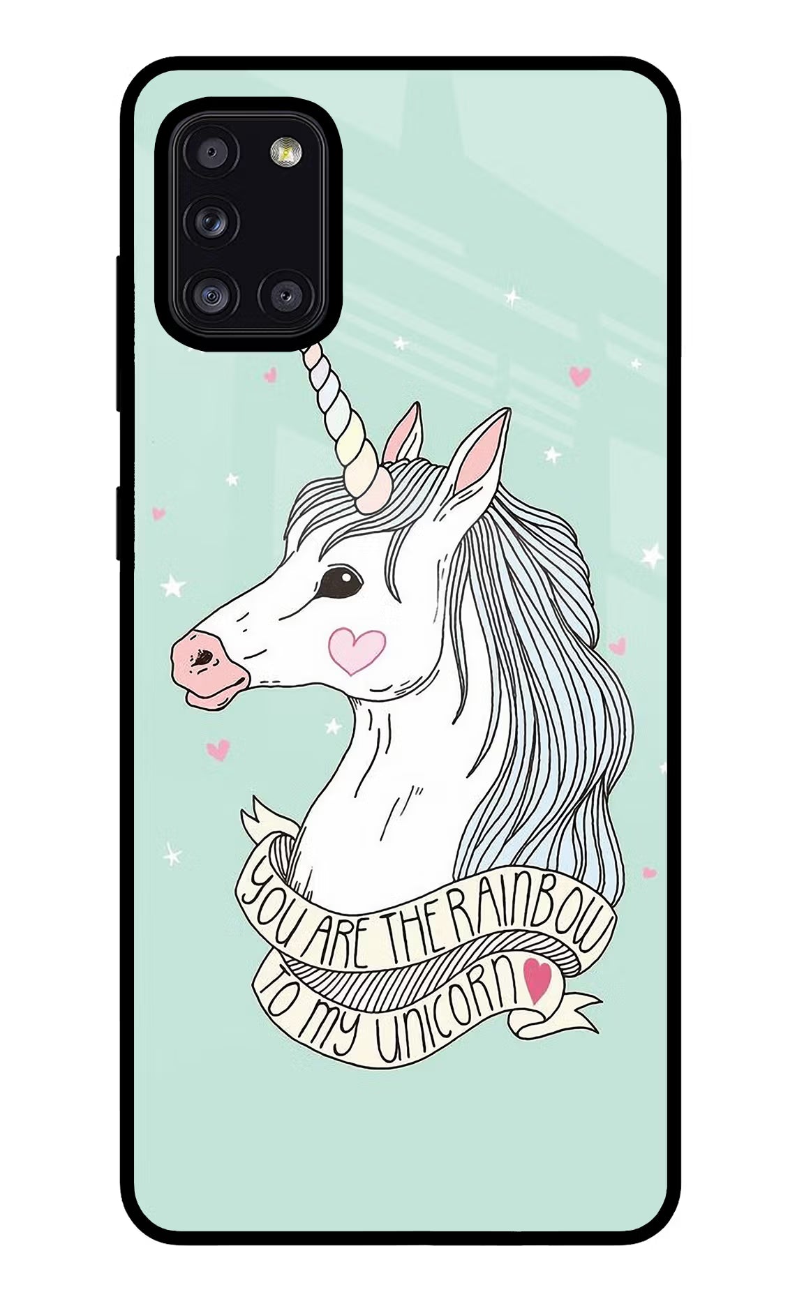 Unicorn Wallpaper Samsung A31 Back Cover - Unicorn Wallpaper Samsung A31 Glass Case Back Cover by Casekaro Unicorn Wallpaper Samsung A31 Glass Case Back Cover by Casekaro