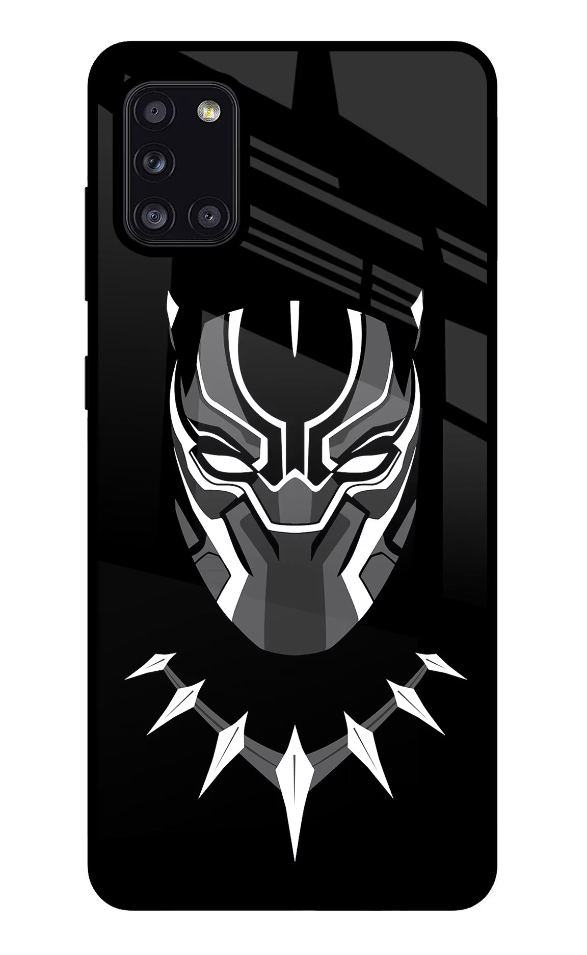 Black Panther Samsung A31 Back Cover - Black Panther Samsung A31 Glass Case Back Cover by Casekaro Black Panther Samsung A31 Glass Case Back Cover by Casekaro