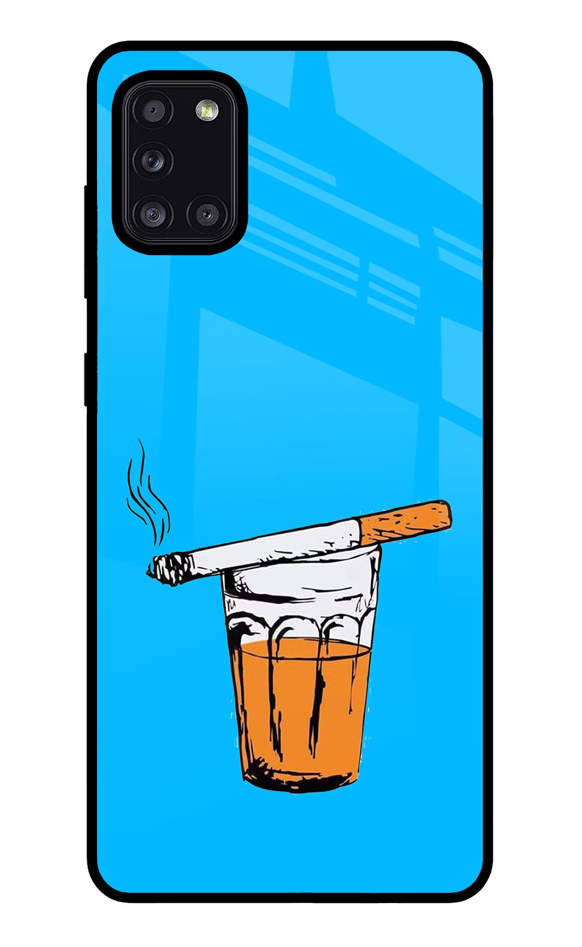 Chai Sutta Samsung A31 Back Cover - Chai Sutta Samsung A31 Glass Case Back Cover by Casekaro Chai Sutta Samsung A31 Glass Case Back Cover by Casekaro