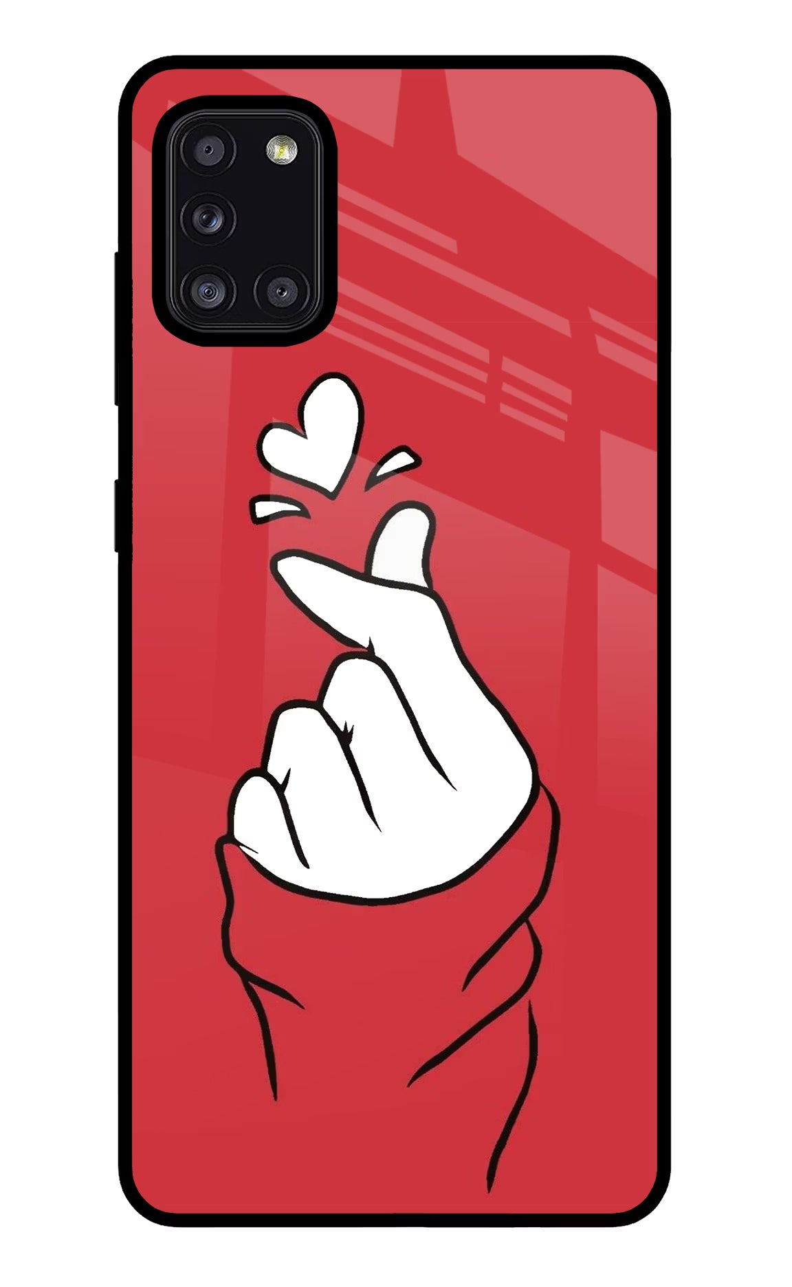 Korean Love Sign Samsung A31 Glass Case - Korean Love Sign Samsung A31 Glass Case Korean Love Sign Samsung A31 Glass Case