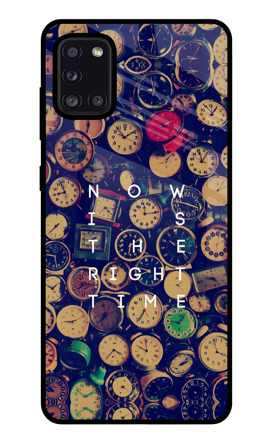 Now is the Right Time Quote Samsung A31 Back Cover - Now is the Right Time Quote Samsung A31 Glass Case Back Cover by Casekaro Now is the Right Time Quote Samsung A31 Glass Case Back Cover by Casekaro