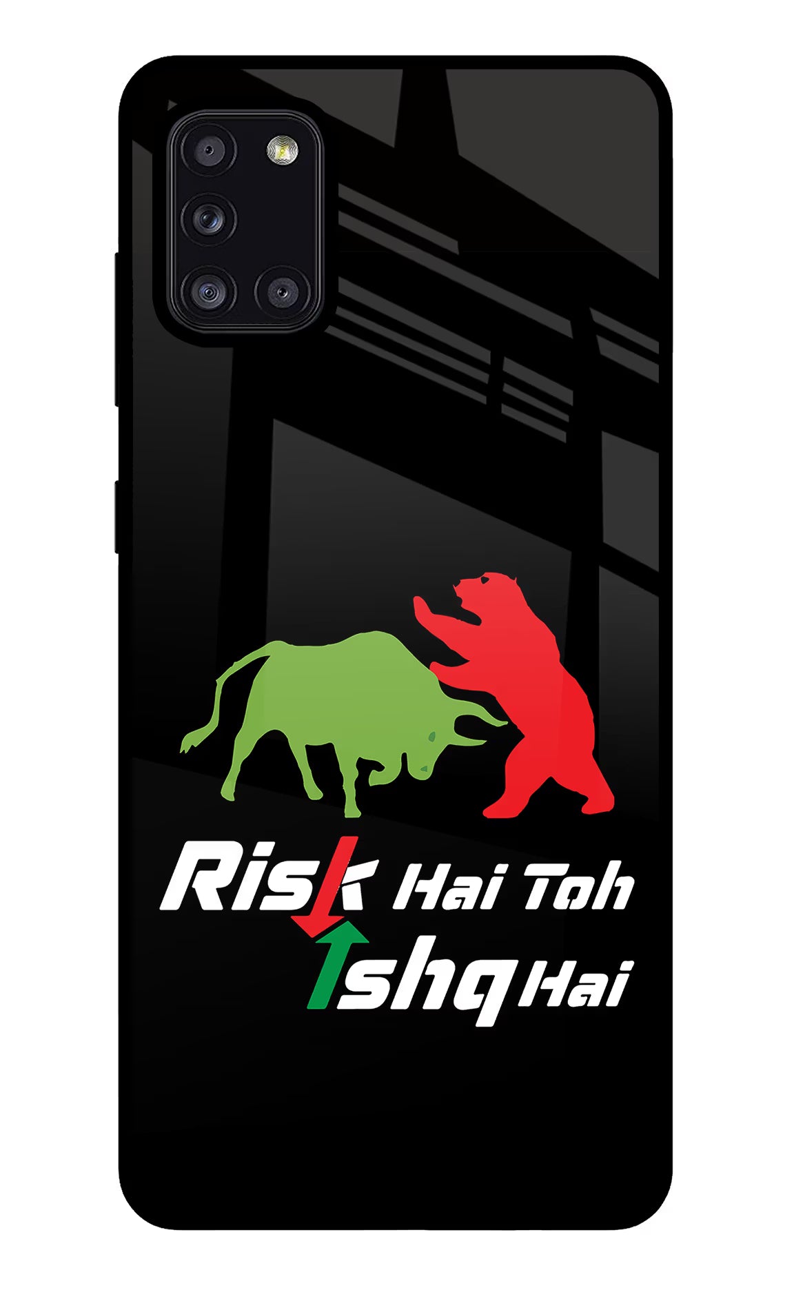 Risk Hai Toh Ishq Hai Samsung A31 Back Cover - Risk Hai Toh Ishq Hai Samsung A31 Glass Case Back Cover by Casekaro Risk Hai Toh Ishq Hai Samsung A31 Glass Case Back Cover by Casekaro