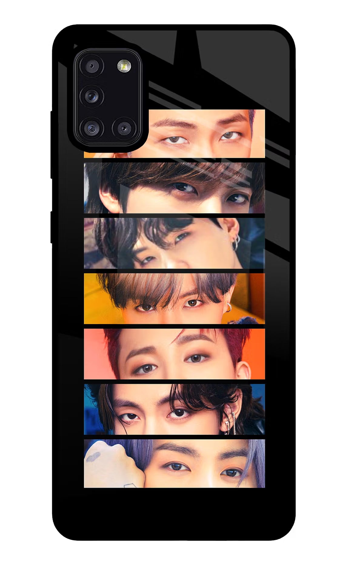 BTS Eyes Samsung A31 Back Cover - BTS Eyes Samsung A31 Glass Case Back Cover by Casekaro BTS Eyes Samsung A31 Glass Case Back Cover by Casekaro