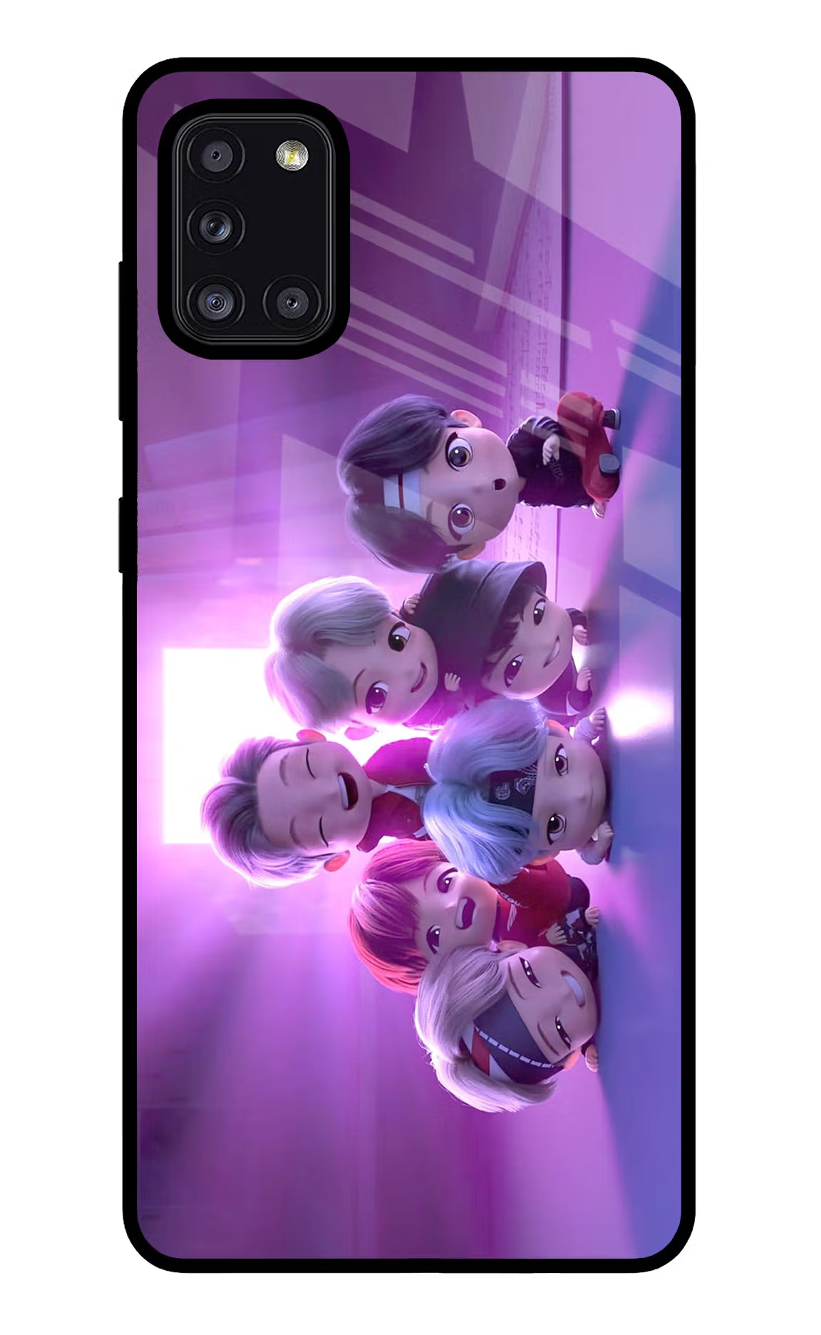 BTS Chibi Samsung A31 Glass Case - BTS Chibi Samsung A31 Glass Case BTS Chibi Samsung A31 Glass Case