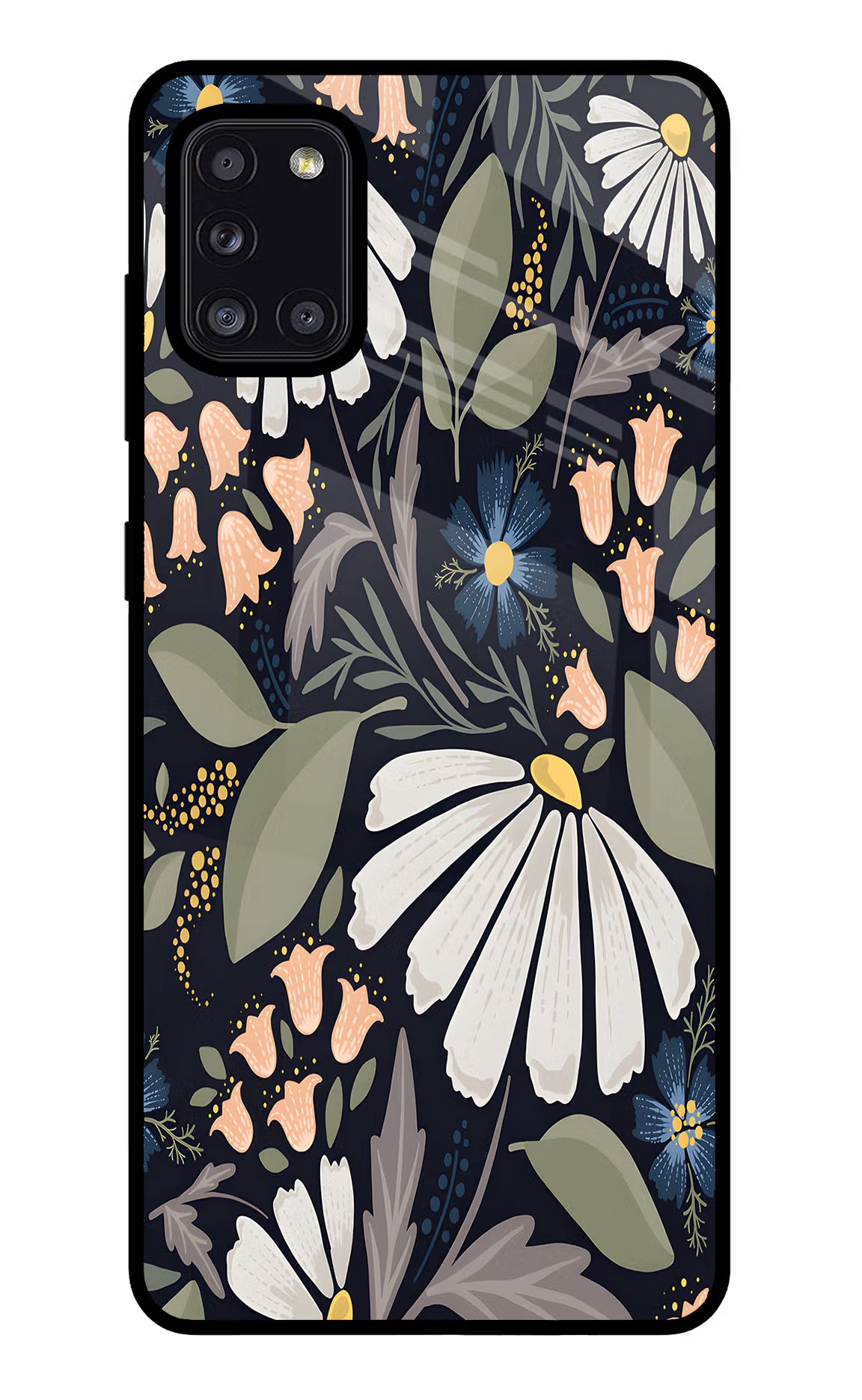 Flowers Art Samsung A31 Back Cover - Flowers Art Samsung A31 Glass Case Back Cover by Casekaro Flowers Art Samsung A31 Glass Case Back Cover by Casekaro