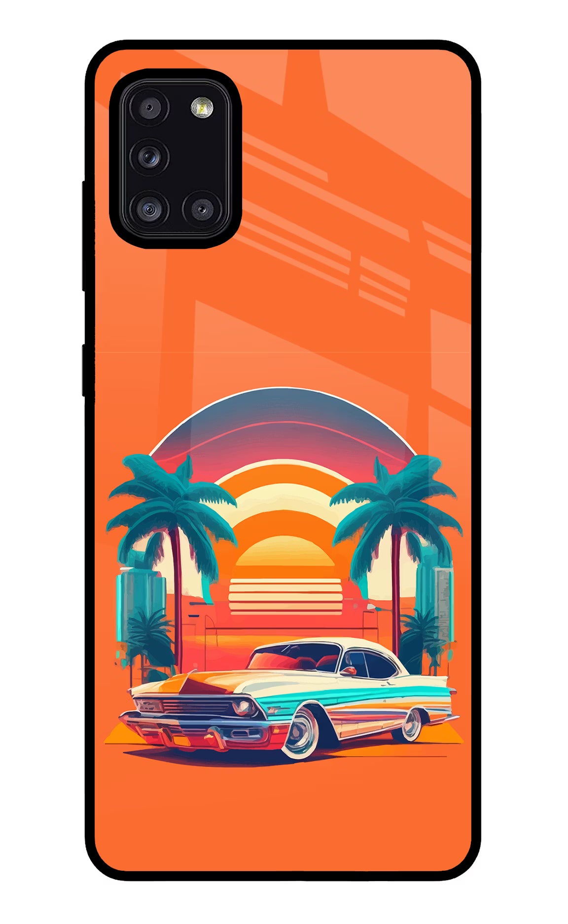 Palm Drive 80s Samsung A31 Glass Case - Palm Drive 80s Samsung A31 Glass Case Palm Drive 80s Samsung A31 Glass Case