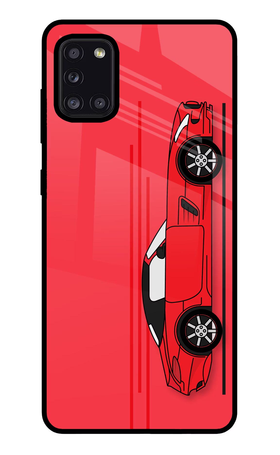 Red Velocity Samsung A31 Back Cover - Red Velocity Samsung A31 Glass Case Back Cover by Casekaro Red Velocity Samsung A31 Glass Case Back Cover by Casekaro