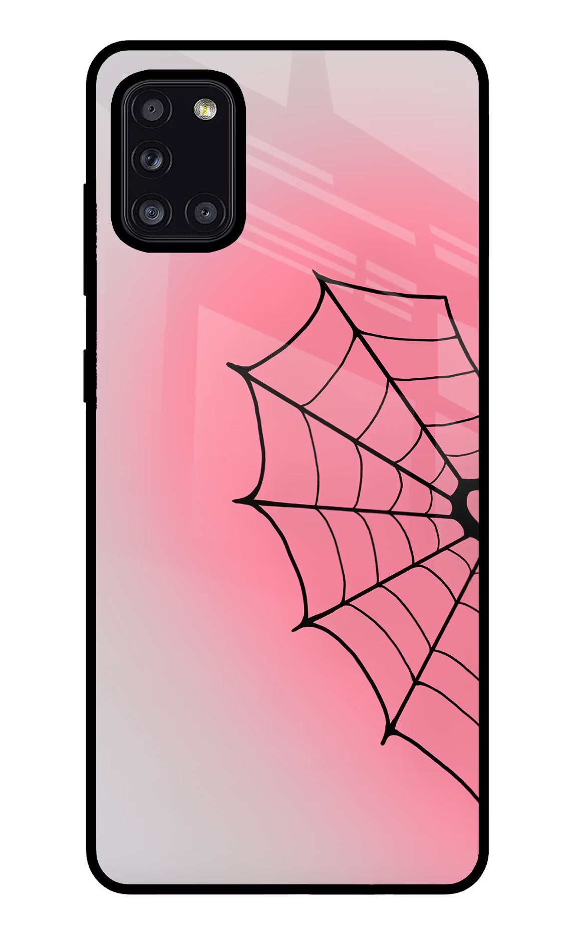 Pink Web Samsung A31 Glass Case - Pink Web Samsung A31 Glass Case Pink Web Samsung A31 Glass Case