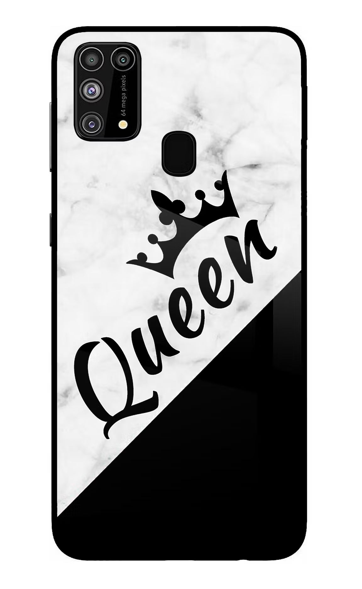 Queen Samsung M31/F41 Back Cover - Queen Samsung M31/F41 Glass Case Back Cover by Casekaro Queen Samsung M31/F41 Glass Case Back Cover by Casekaro