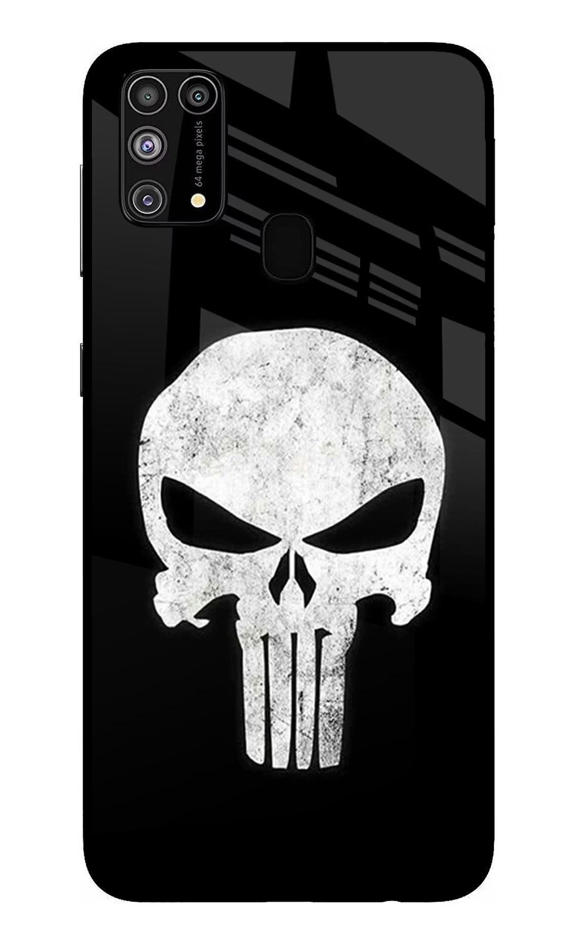 Punisher Skull Samsung M31/F41 Back Cover - Punisher Skull Samsung M31/F41 Glass Case Back Cover by Casekaro Punisher Skull Samsung M31/F41 Glass Case Back Cover by Casekaro