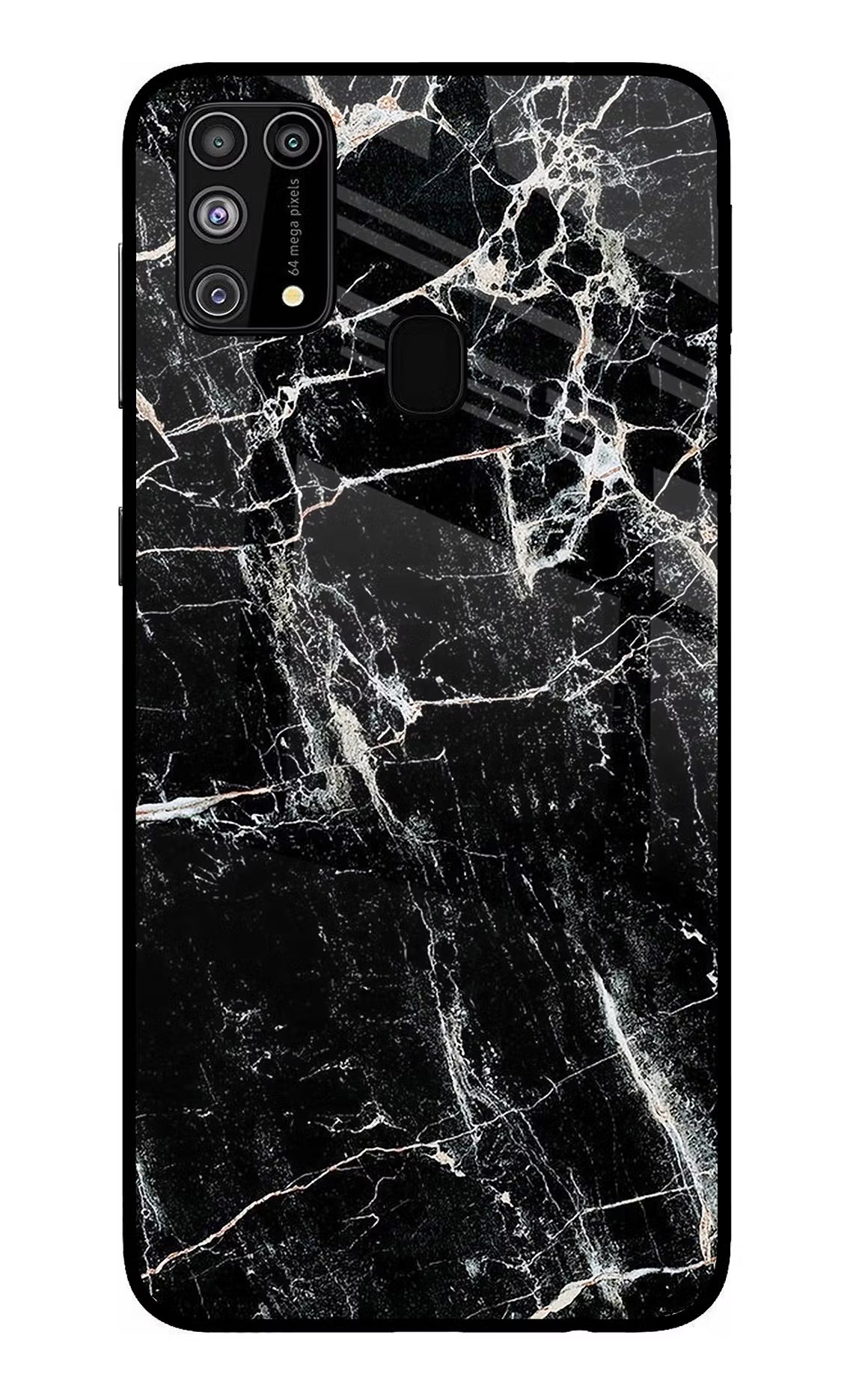 Black Marble Texture Samsung M31/F41 Back Cover - Black Marble Texture Samsung M31/F41 Glass Case Back Cover by Casekaro Black Marble Texture Samsung M31/F41 Glass Case Back Cover by Casekaro