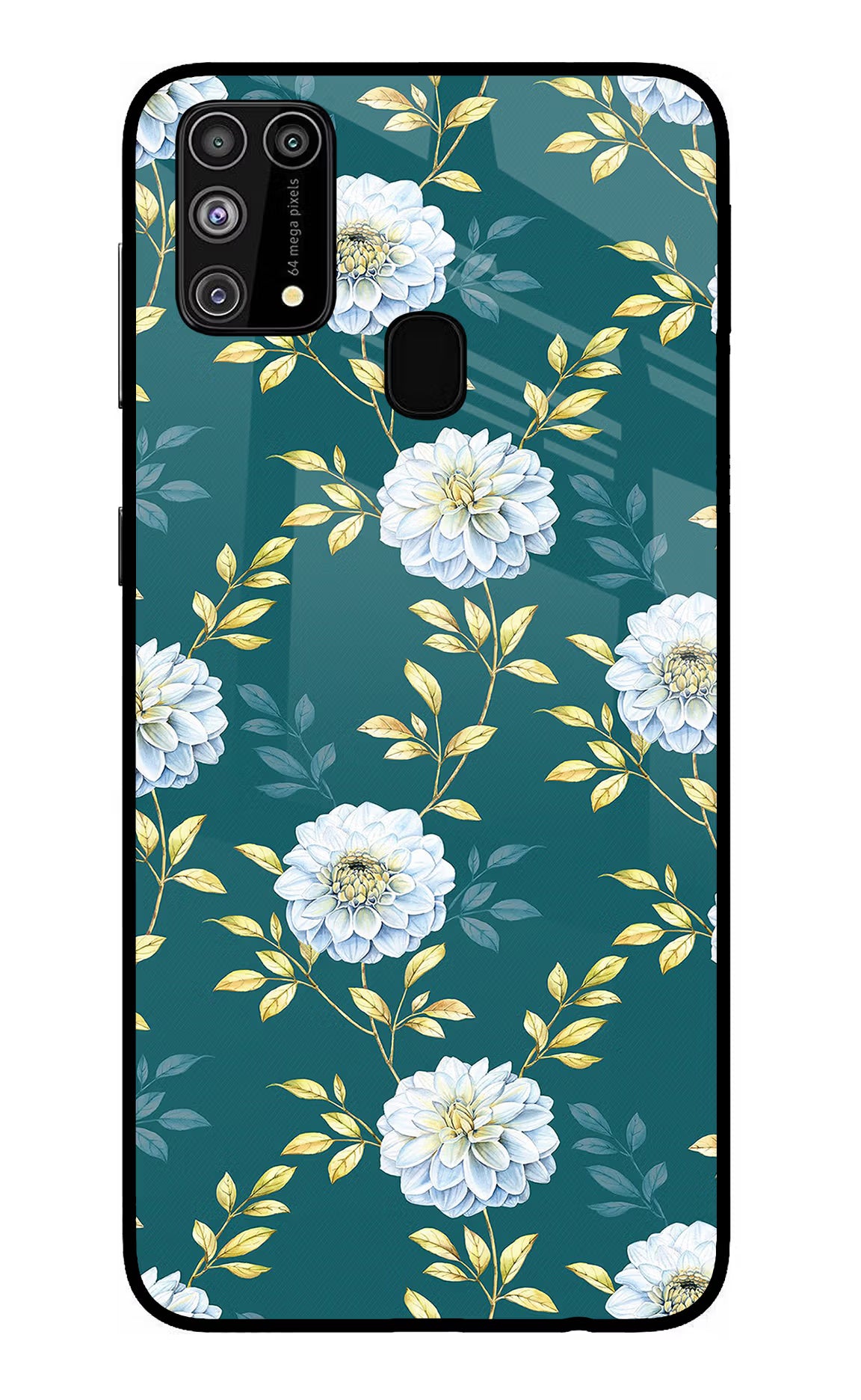 Flowers Samsung M31/F41 Back Cover - Flowers Samsung M31/F41 Glass Case Back Cover by Casekaro Flowers Samsung M31/F41 Glass Case Back Cover by Casekaro
