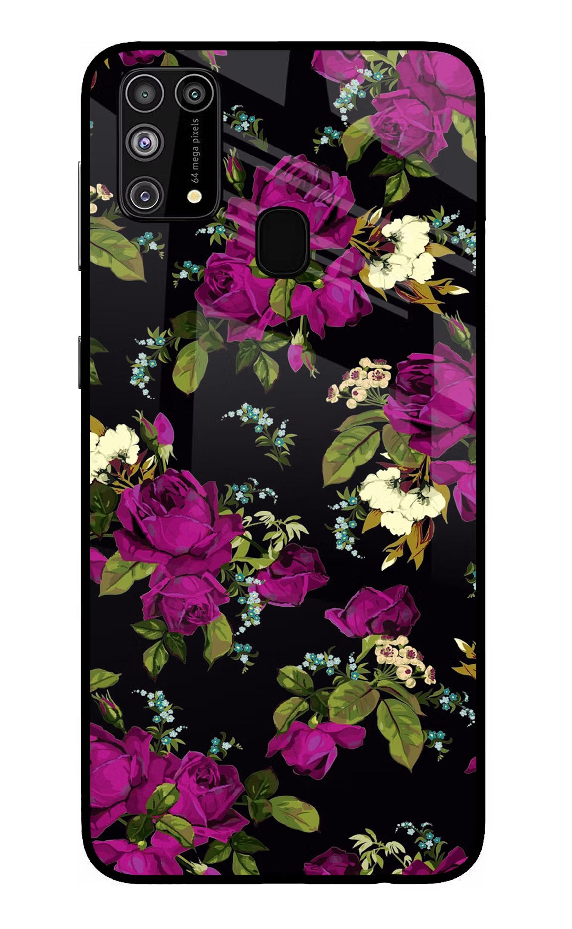 Flowers Samsung M31/F41 Back Cover - Flowers Samsung M31/F41 Glass Case Back Cover by Casekaro Flowers Samsung M31/F41 Glass Case Back Cover by Casekaro