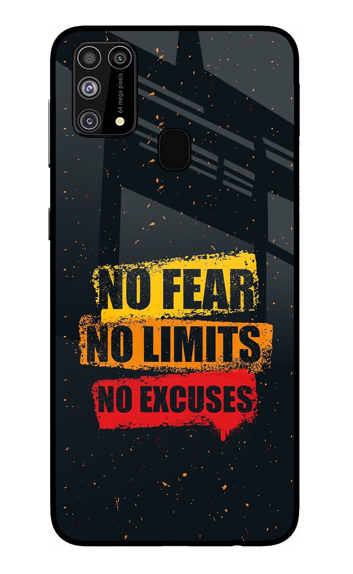 No Fear No Limits No Excuse Samsung M31/F41 Back Cover - No Fear No Limits No Excuse Samsung M31/F41 Glass Case Back Cover by Casekaro No Fear No Limits No Excuse Samsung M31/F41 Glass Case Back Cover by Casekaro