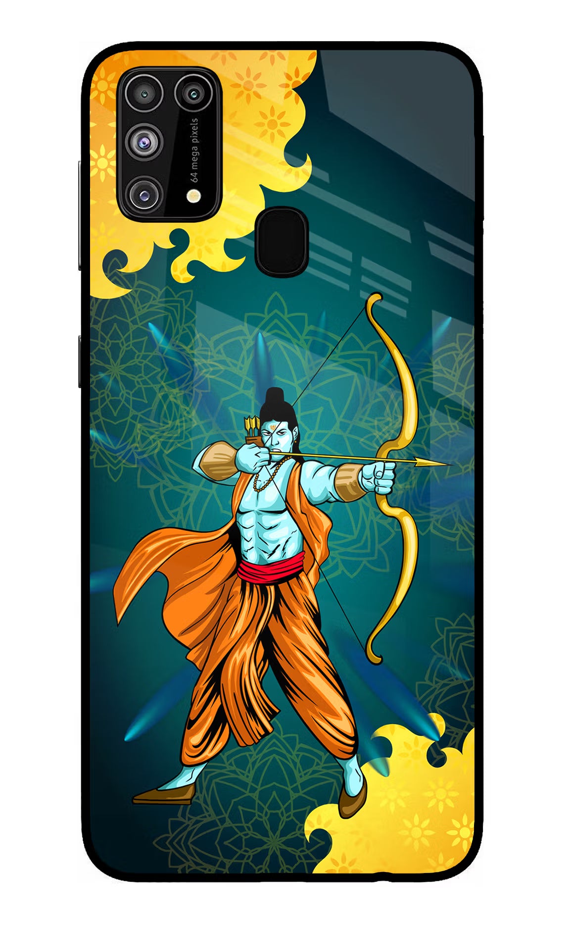 Lord Ram - 6 Samsung M31/F41 Back Cover - Lord Ram - 6 Samsung M31/F41 Glass Case Back Cover by Casekaro Lord Ram - 6 Samsung M31/F41 Glass Case Back Cover by Casekaro