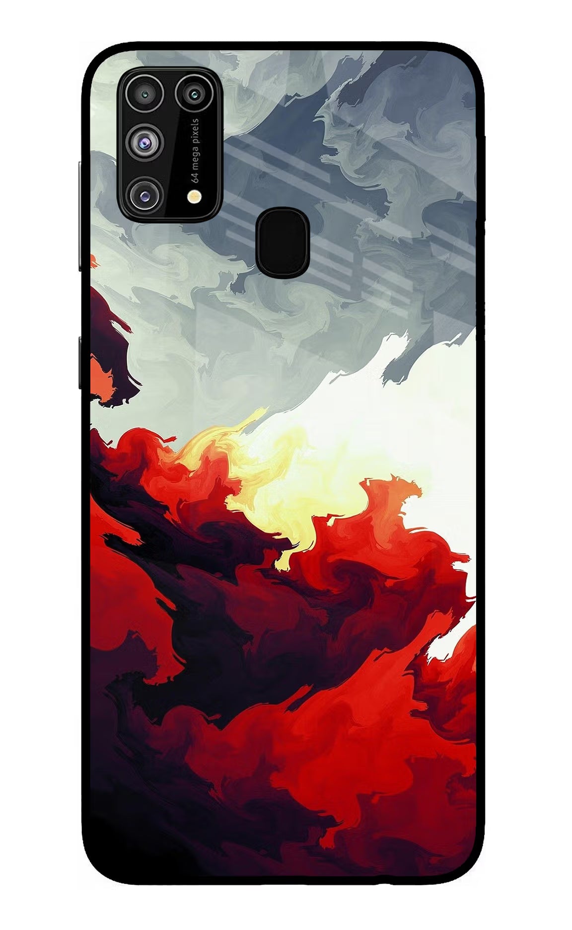 Fire Cloud Samsung M31/F41 Back Cover - Fire Cloud Samsung M31/F41 Glass Case Back Cover by Casekaro Fire Cloud Samsung M31/F41 Glass Case Back Cover by Casekaro