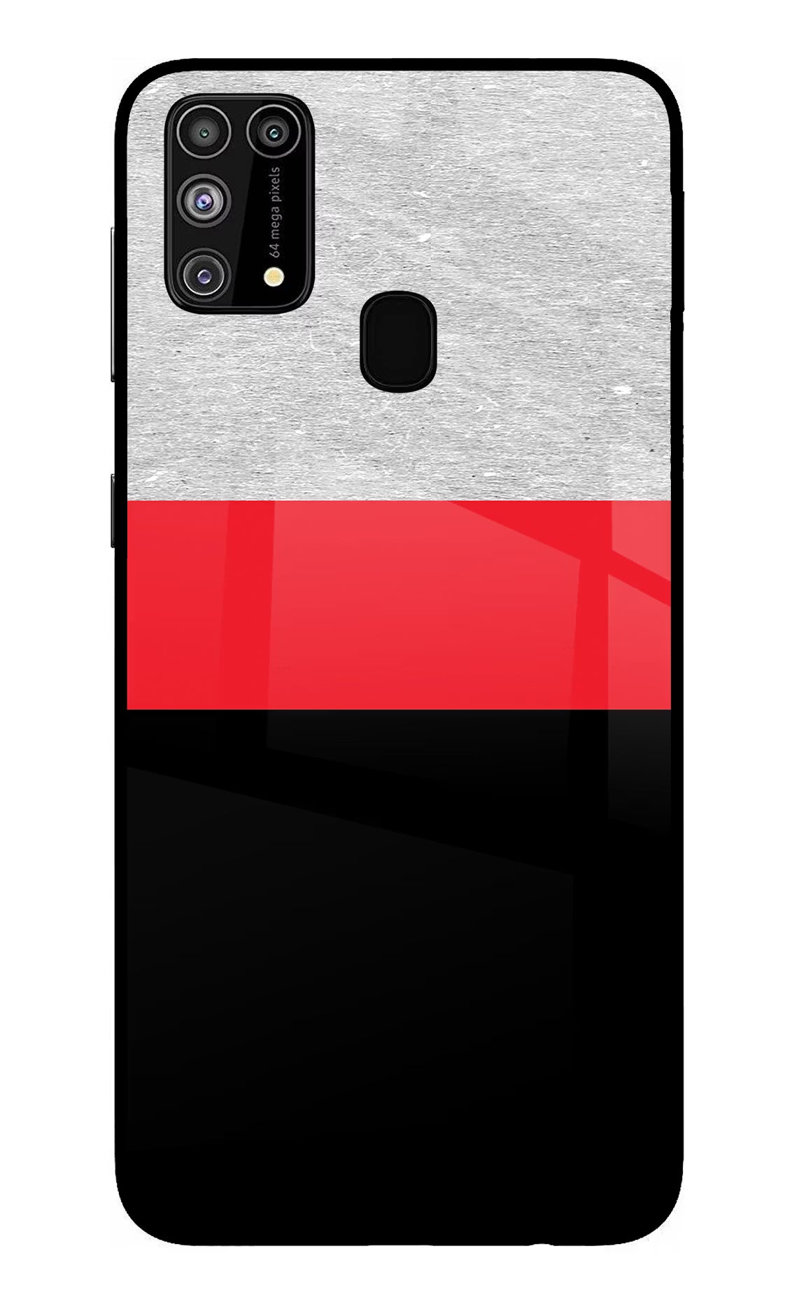 Tri Color Pattern Samsung M31/F41 Glass Case - Tri Color Pattern Samsung M31/F41 Glass Case Tri Color Pattern Samsung M31/F41 Glass Case