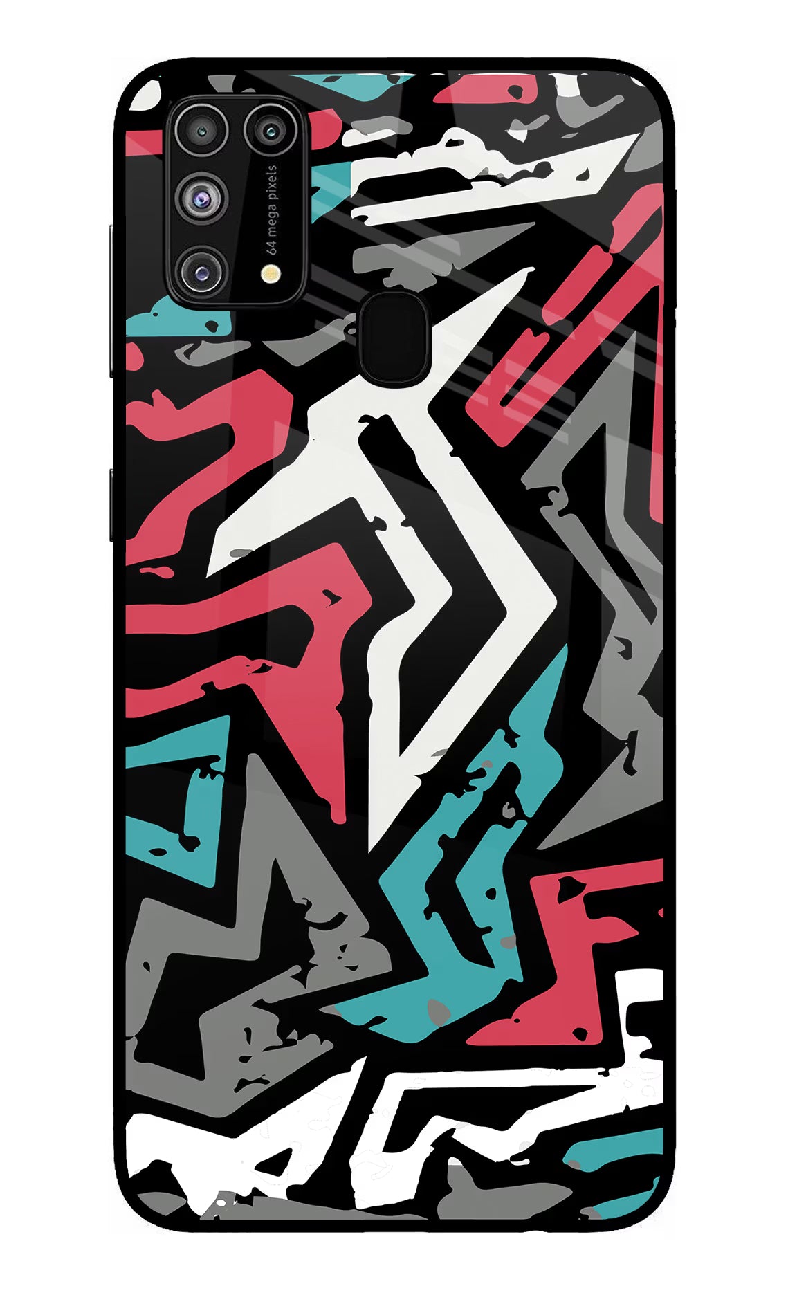 Geometric Graffiti Samsung M31/F41 Back Cover - Geometric Graffiti Samsung M31/F41 Glass Case Back Cover by Casekaro Geometric Graffiti Samsung M31/F41 Glass Case Back Cover by Casekaro