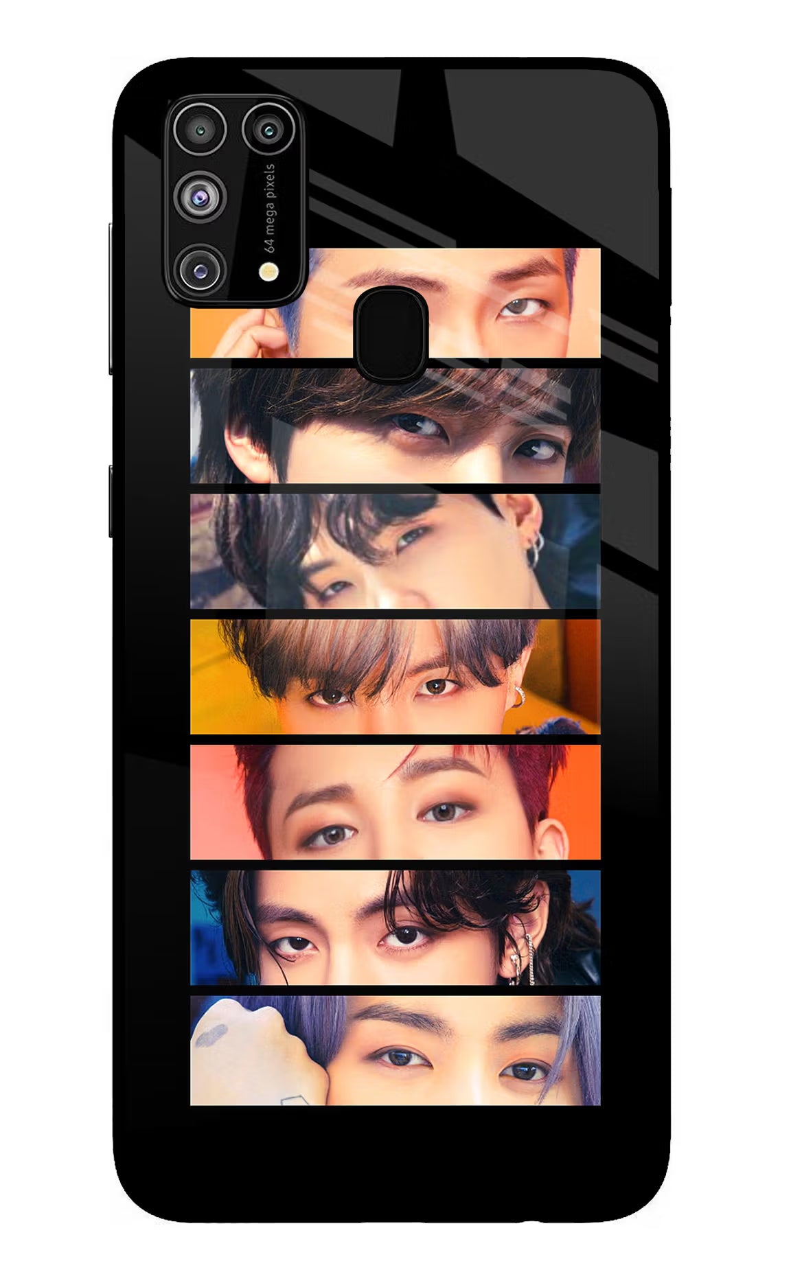 BTS Eyes Samsung M31/F41 Back Cover - BTS Eyes Samsung M31/F41 Glass Case Back Cover by Casekaro BTS Eyes Samsung M31/F41 Glass Case Back Cover by Casekaro