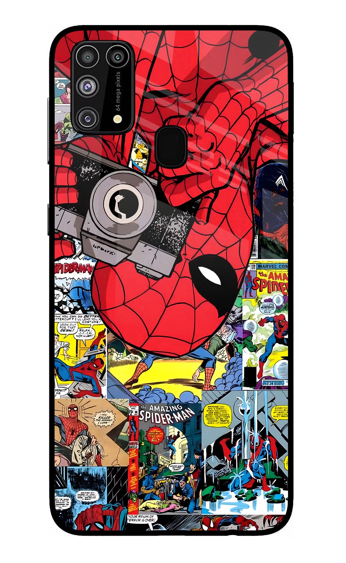 Spider Man Samsung M31/F41 Back Cover - Spider Man Samsung M31/F41 Glass Case Back Cover by Casekaro Spider Man Samsung M31/F41 Glass Case Back Cover by Casekaro
