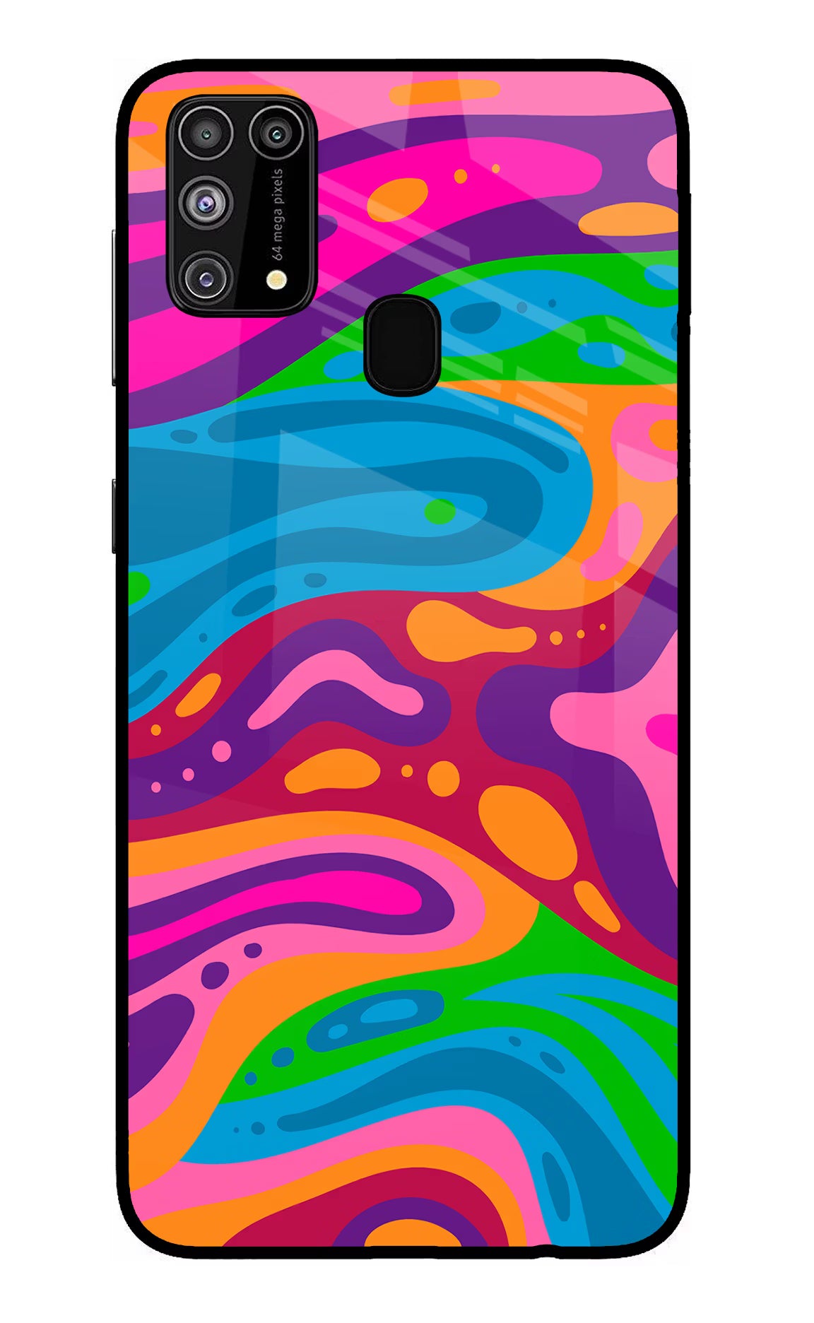 Trippy Pattern Samsung M31/F41 Back Cover - Trippy Pattern Samsung M31/F41 Glass Case Back Cover by Casekaro Trippy Pattern Samsung M31/F41 Glass Case Back Cover by Casekaro