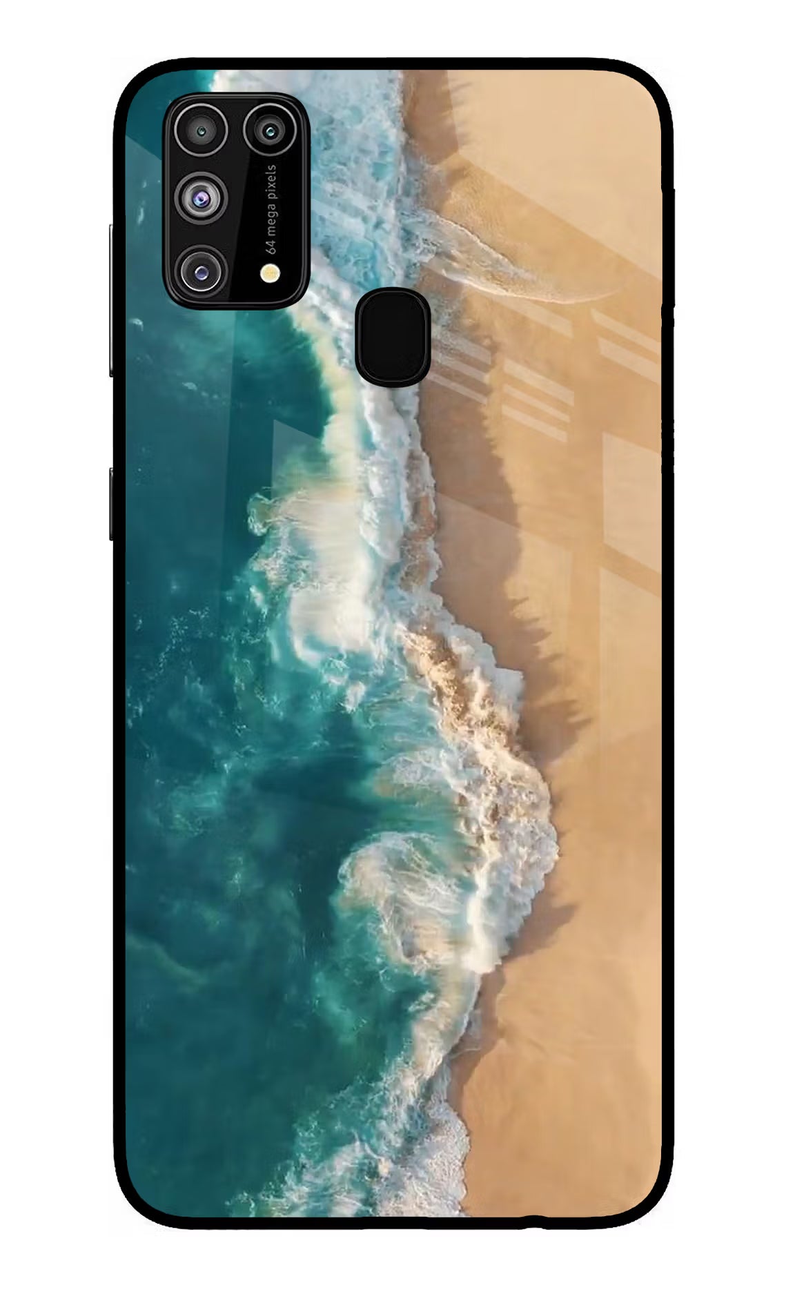 Ocean Beach Samsung M31/F41 Back Cover - Ocean Beach Samsung M31/F41 Glass Case Back Cover by Casekaro Ocean Beach Samsung M31/F41 Glass Case Back Cover by Casekaro