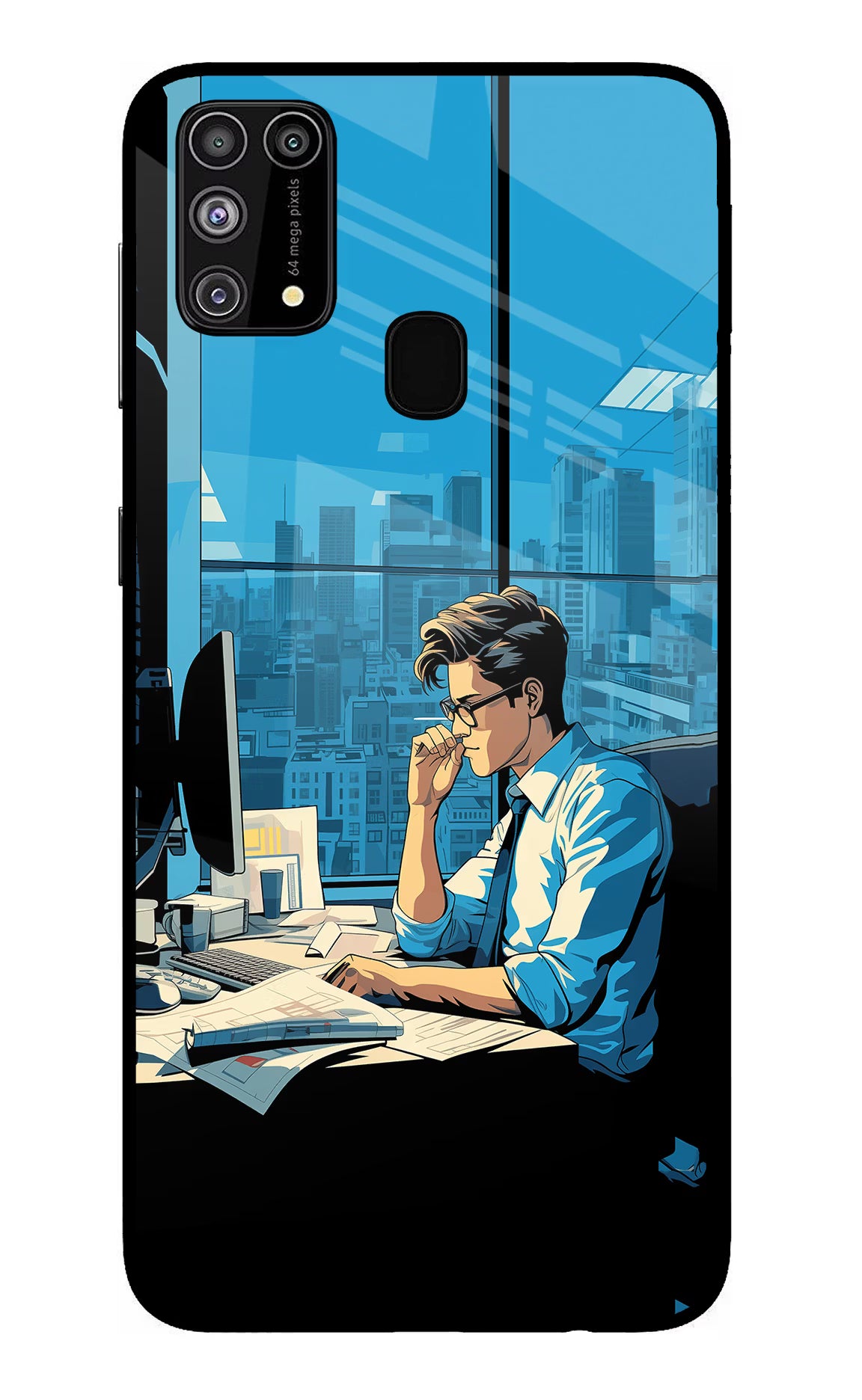 Focused Hustler (AI Generated) Samsung M31/F41 Back Cover - Focused Hustler (AI Generated) Samsung M31/F41 Glass Case Back Cover by Casekaro Focused Hustler (AI Generated) Samsung M31/F41 Glass Case Back Cover by Casekaro