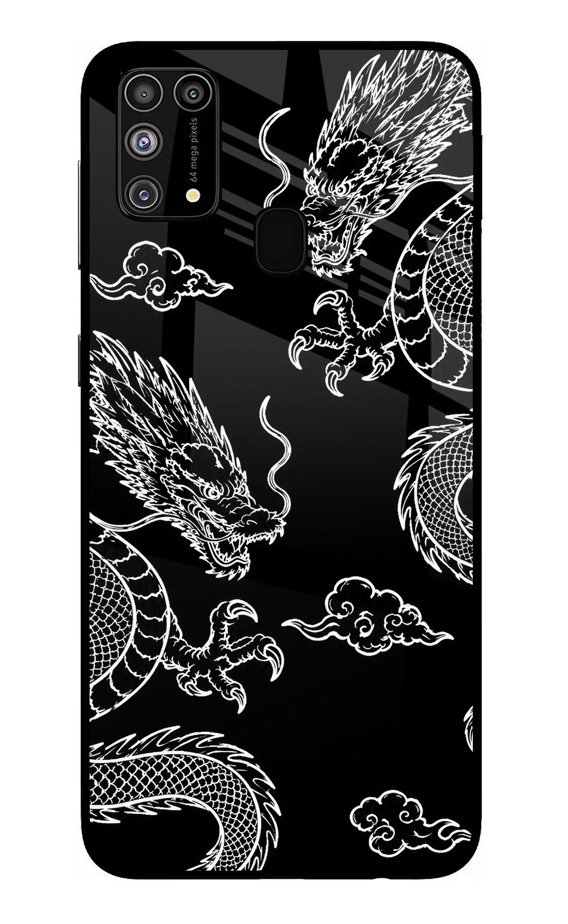 Twin Dragons Samsung M31/F41 Glass Case - Twin Dragons Samsung M31/F41 Glass Case Twin Dragons Samsung M31/F41 Glass Case