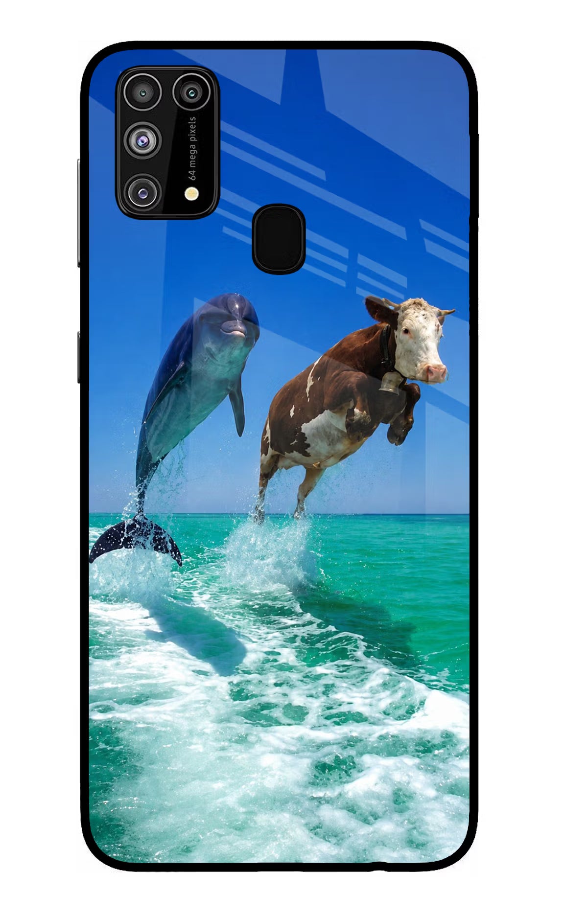 Dolphin vs Cow Samsung M31/F41 Glass Case - Dolphin vs Cow Samsung M31/F41 Glass Case Dolphin vs Cow Samsung M31/F41 Glass Case