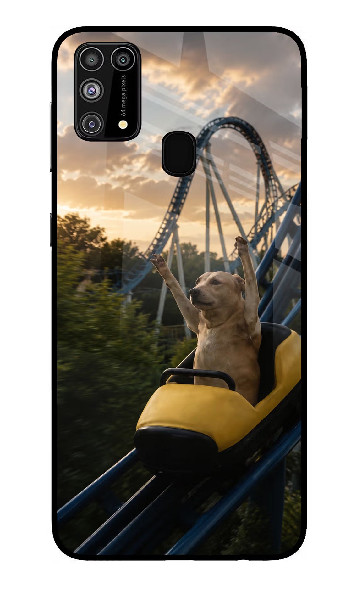 Rollercoaster Dog Samsung M31/F41 Glass Case - Rollercoaster Dog Samsung M31/F41 Glass Case Rollercoaster Dog Samsung M31/F41 Glass Case