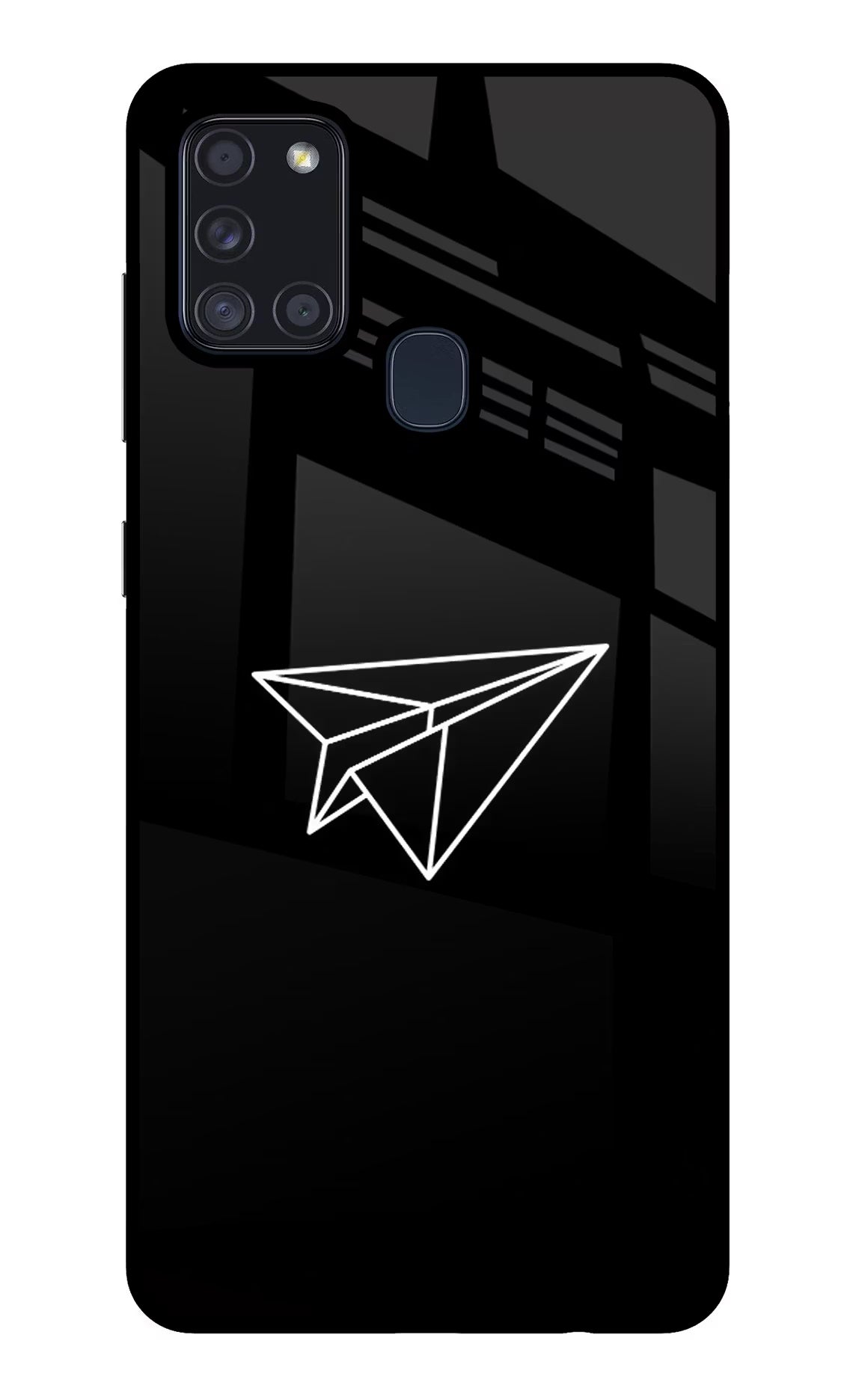 Paper Plane White Samsung A21s Glass Case - Paper Plane White Samsung A21s Glass Case Paper Plane White Samsung A21s Glass Case