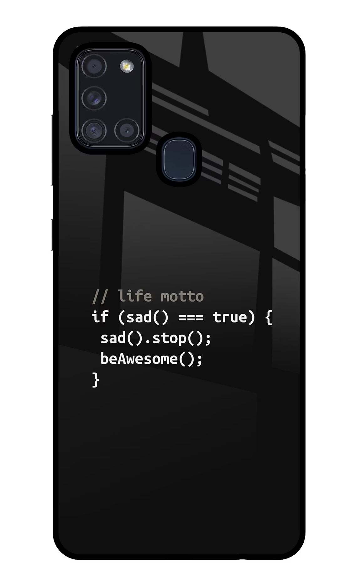 Life Motto Code Samsung A21s Back Cover - Life Motto Code Samsung A21s Glass Case Back Cover by Casekaro Life Motto Code Samsung A21s Glass Case Back Cover by Casekaro